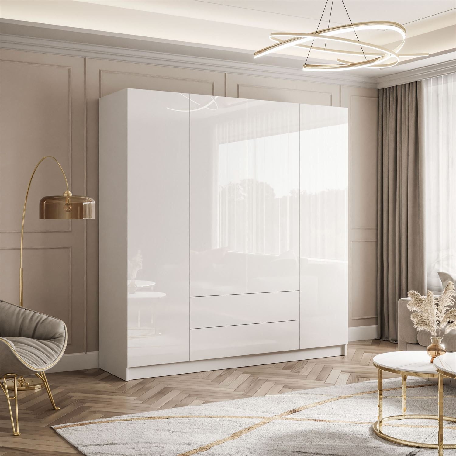 Lookway Kleiderschrank AUREL 4D2SZ mit Schubladen günstig online kaufen