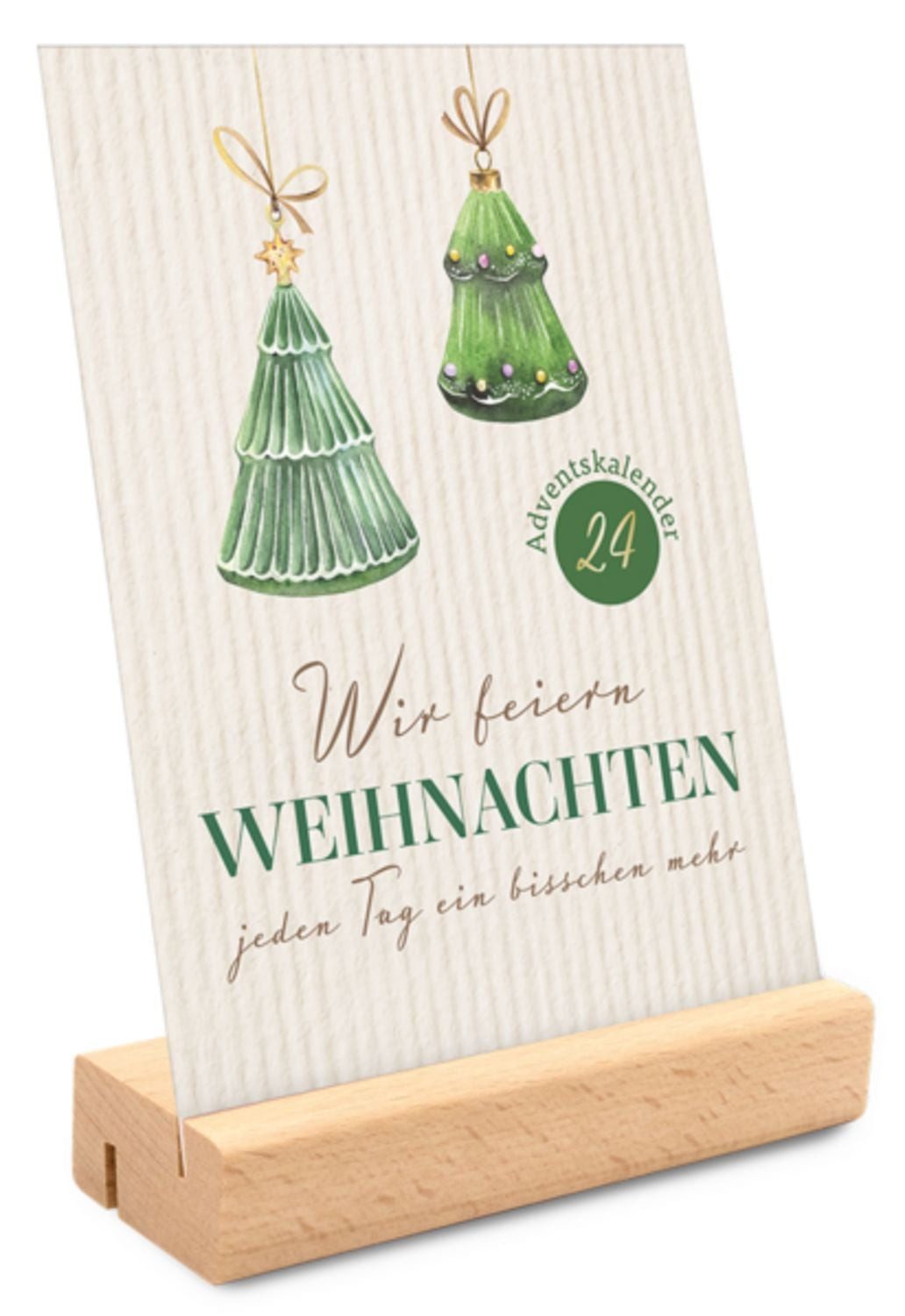 BRUNNEN Wandkalender Wir feiern Weihnachten - Adventskalender mit Holzaufsteller