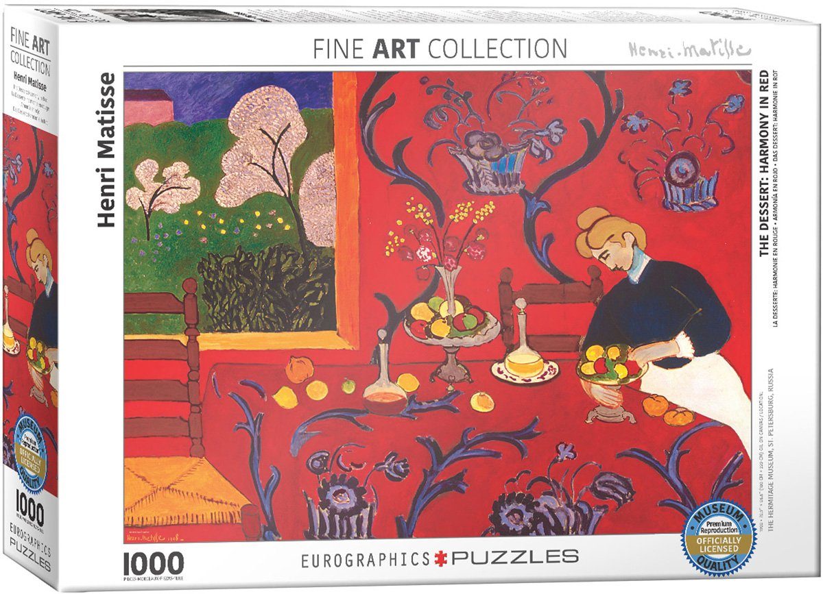 EUROGRAPHICS Puzzle 6000-5610 Henri 1000 in Matisse Dessert Puzzleteile Rot, Harmonie