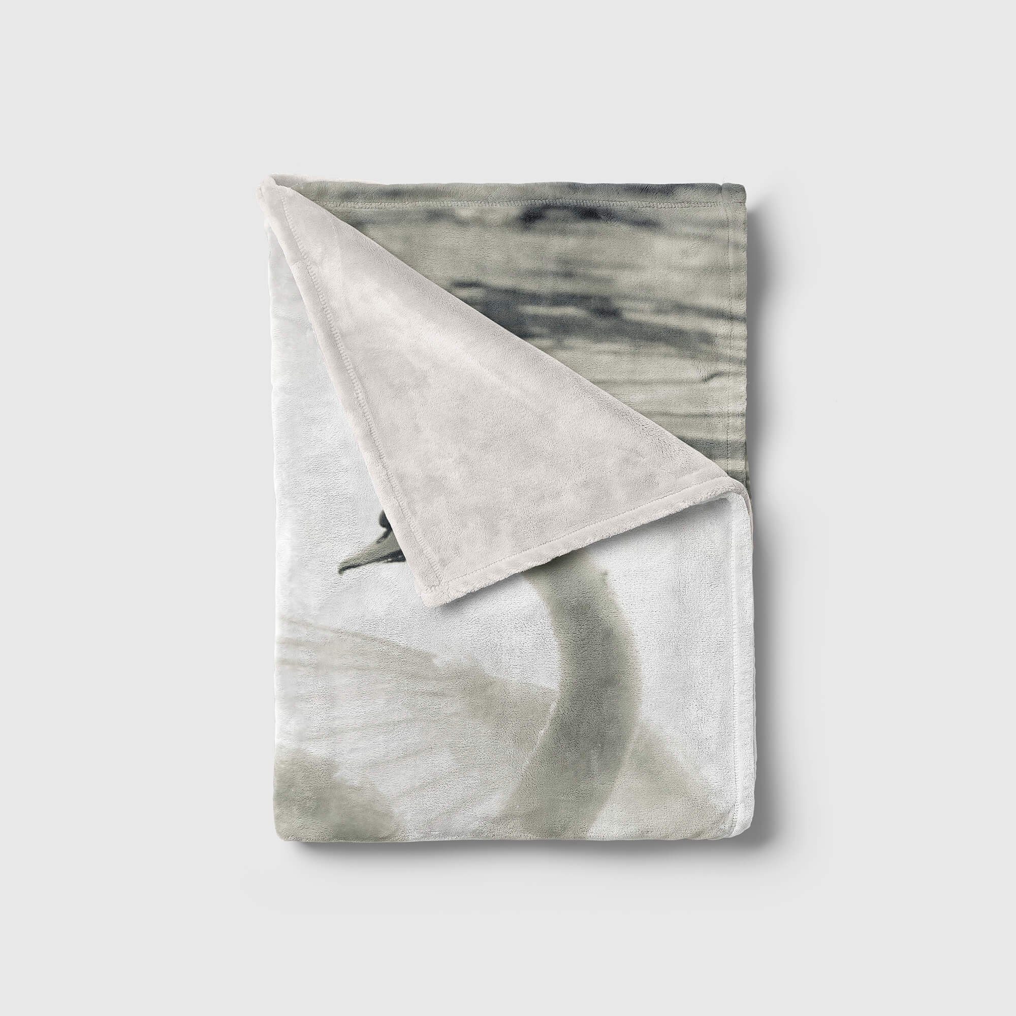 Schwan, Kuscheldecke (1-St), Saunatuch Strandhandtuch Handtuch Handtücher schöner Baumwolle-Polyester-Mix Tiermotiv Art Sinus Handtuch mit