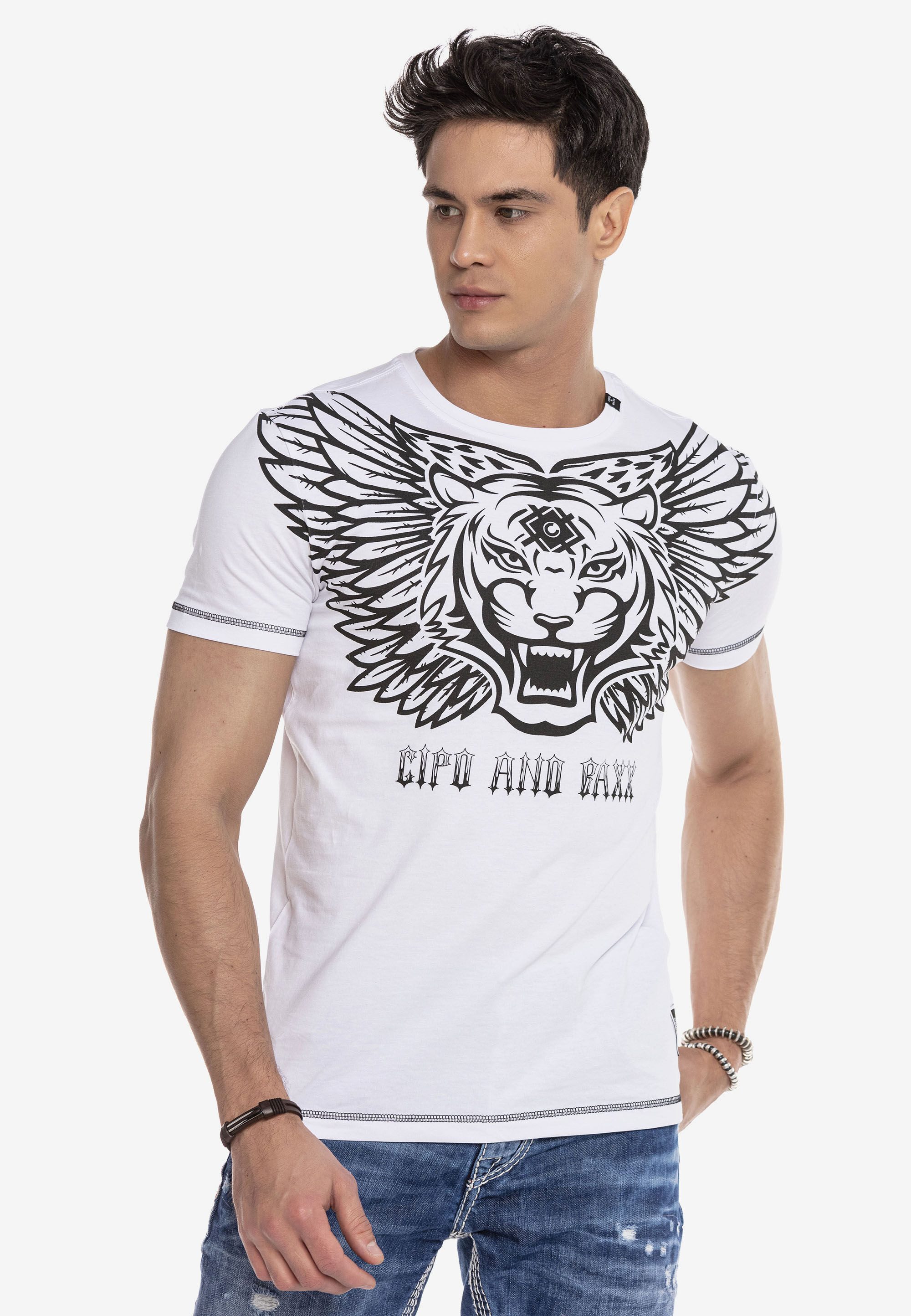 Cipo & Baxx T-Shirt T-Shirt mit trendigem Frontprint als Highlight günstig online kaufen