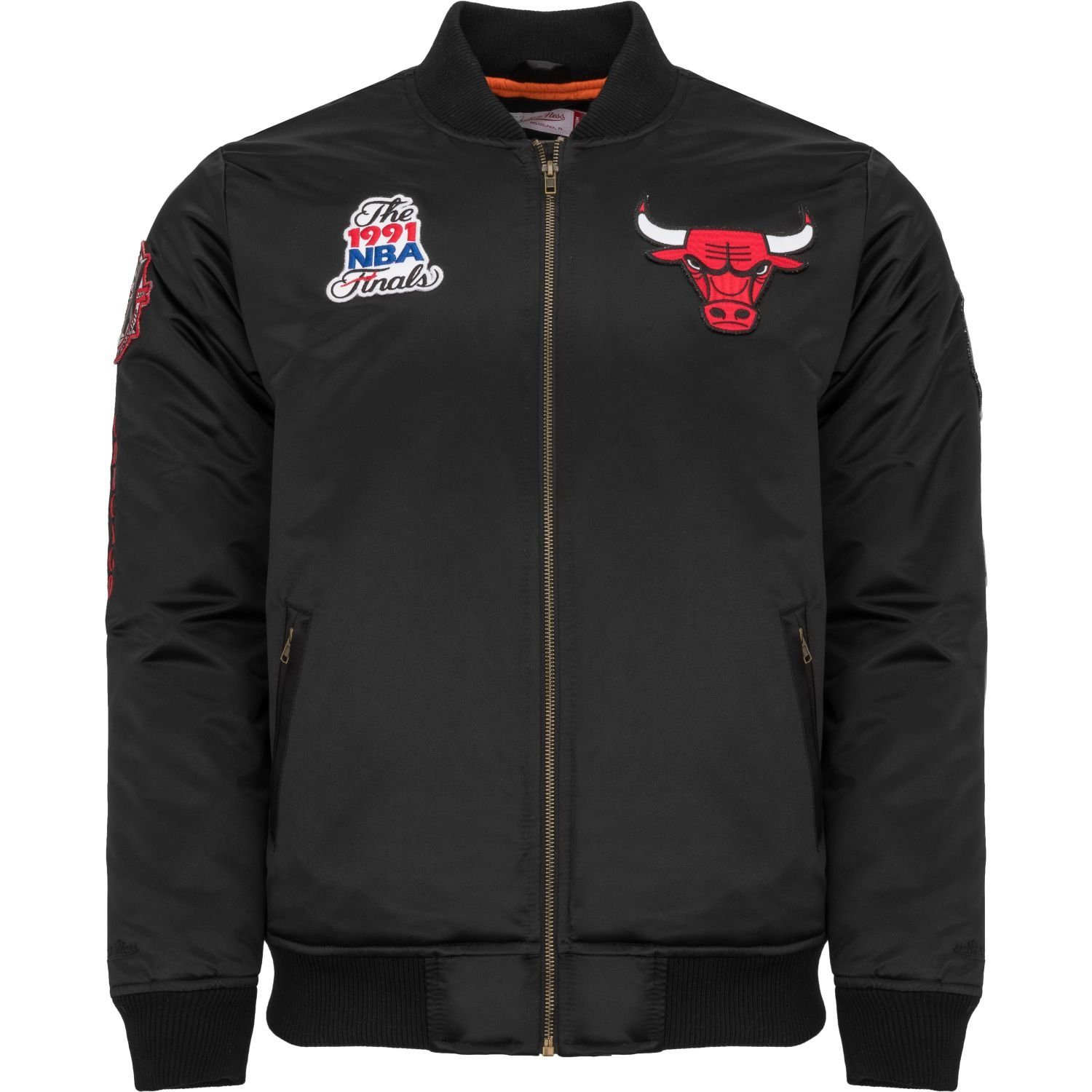 Mitchell & Ness Bomberjacke Satin PATCHES Chicago Bulls