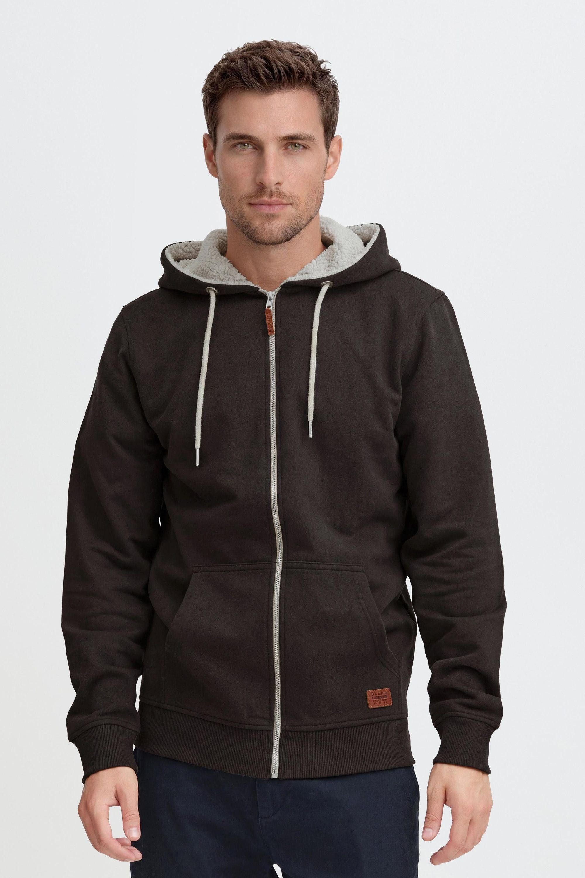 Blend Kapuzenpullover BHHulker Sweatshirtjacke mit Teddyeinsatz in der Kapuze