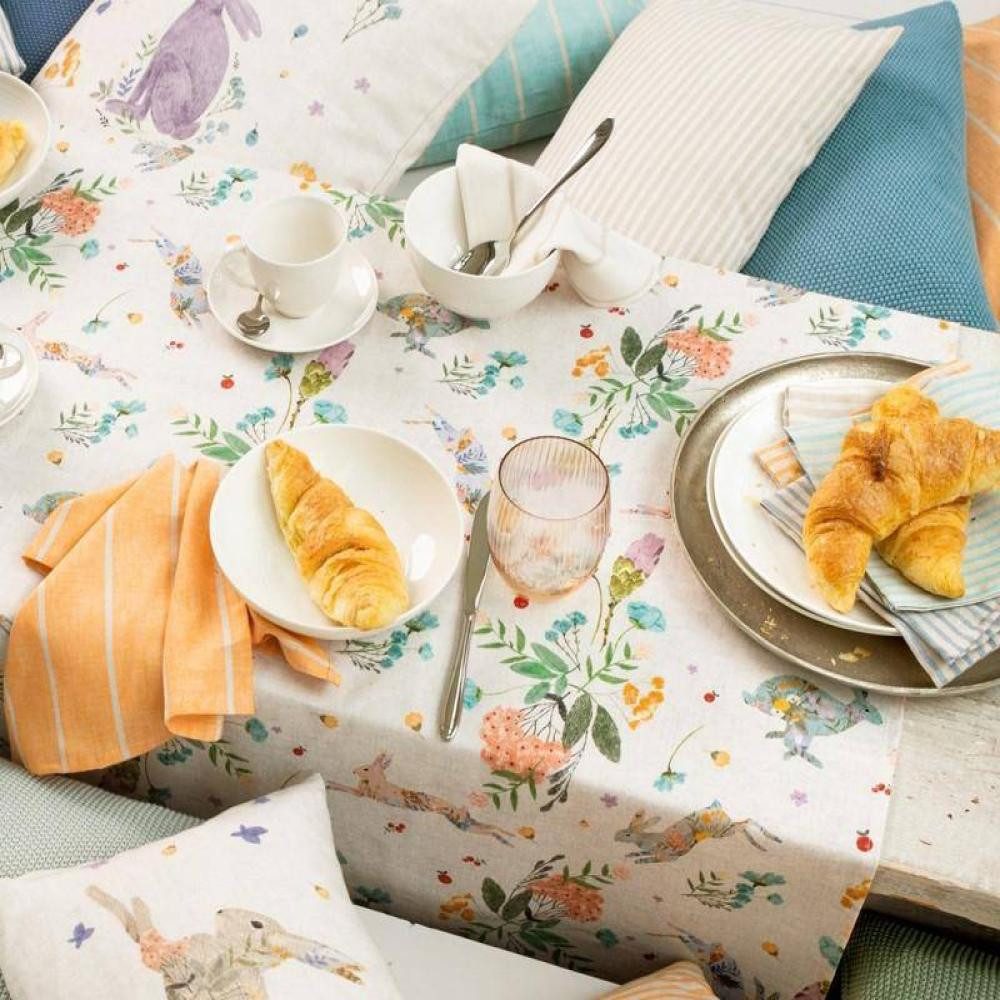 PICHLER Mitteldecke Mitteldecke Wiesenfreunde Farbe Leinen 100 x 100 cm