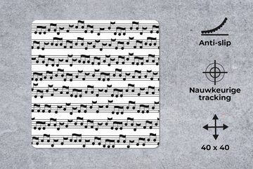 MuchoWow Gaming Mauspad Musik - Patterns - Musiknoten (1-St), Mousepad mit Rutschfester Unterseite, Gaming, 40x40 cm, XXL, Großes
