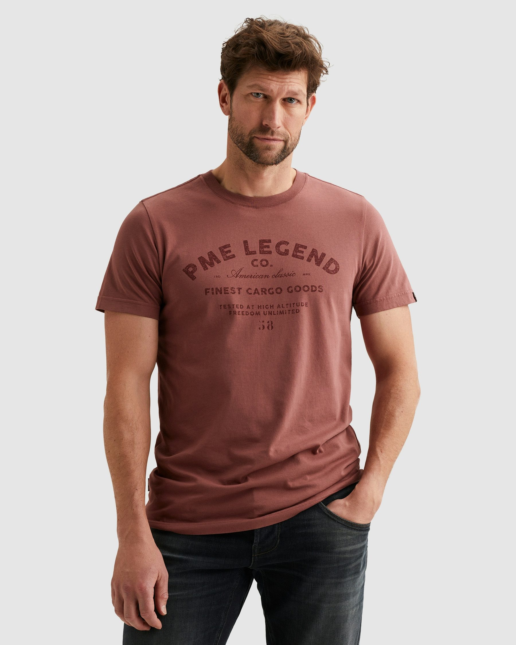 PME LEGEND T-Shirt Short Sleeve Play Single Jersey Graphic aus reiner Baumwolle, Rundhals