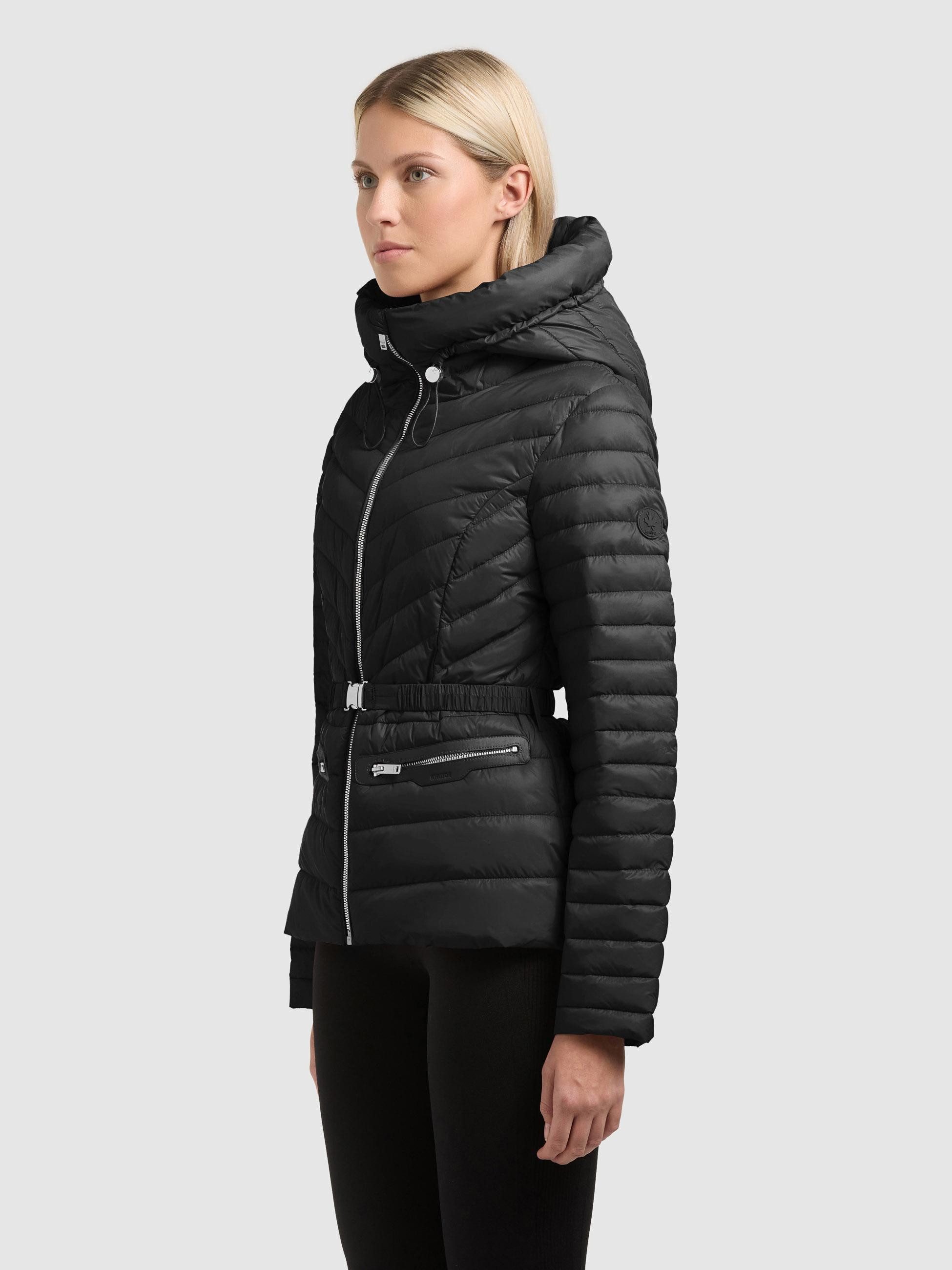 khujo Outdoorjacke Lorella Übergangsjacke mit Kapuze und Taillengürtel