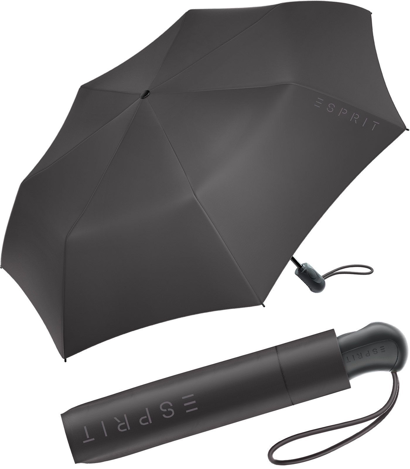 stabil Automatik, Easymatic Taschenregenschirm Esprit Schirm schwarz und Light praktisch mit Auf-Zu