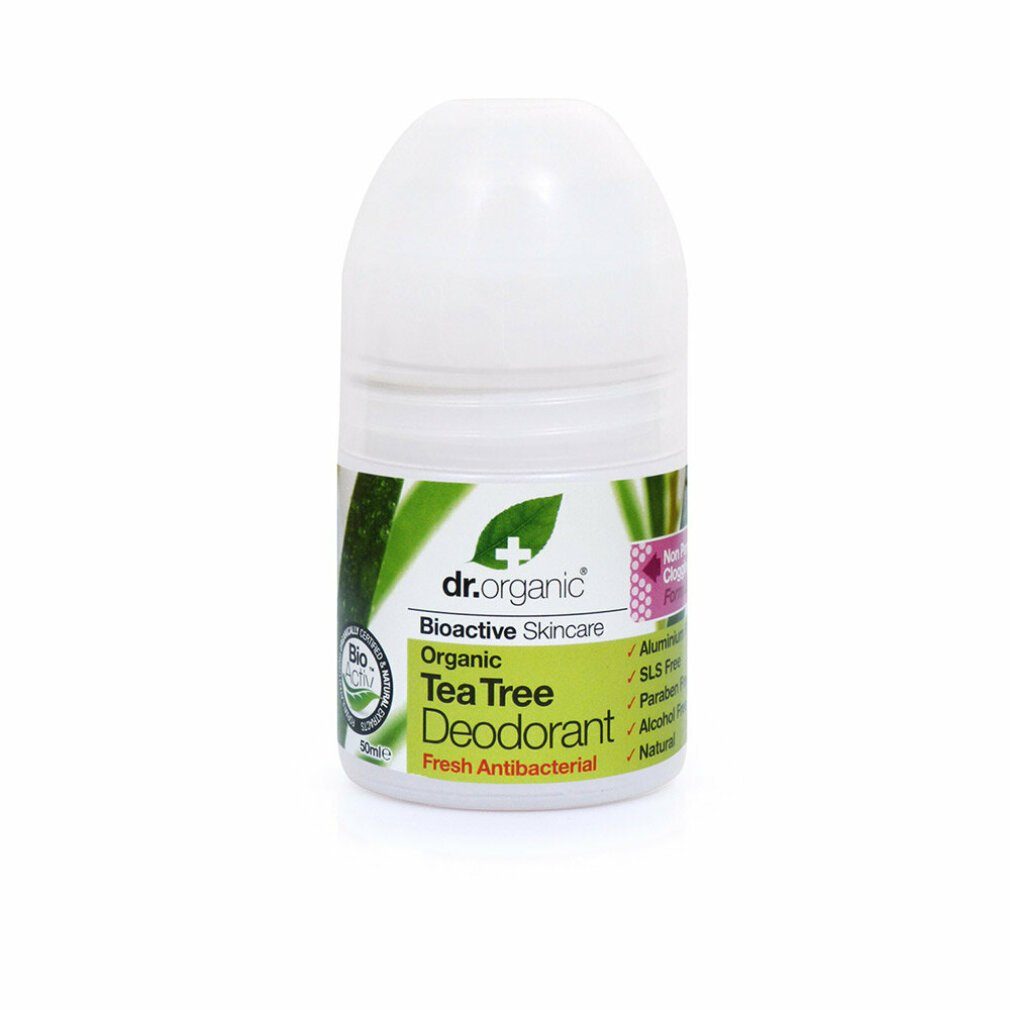 Deo-Zerstäuber Dr Organic Tea Tree Deodorant Roll On 50ml