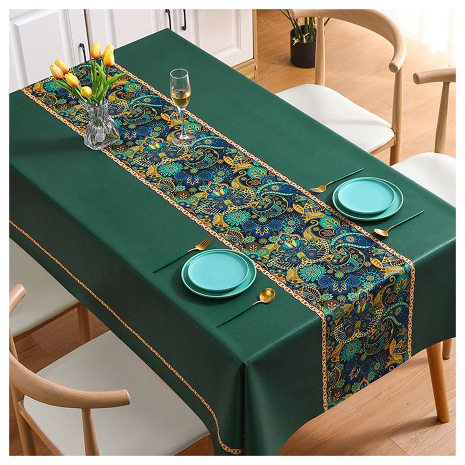 Blusmart Tischschonbezug PVC Tischdecke Druck Farbe Europäischen Stil Haushalt