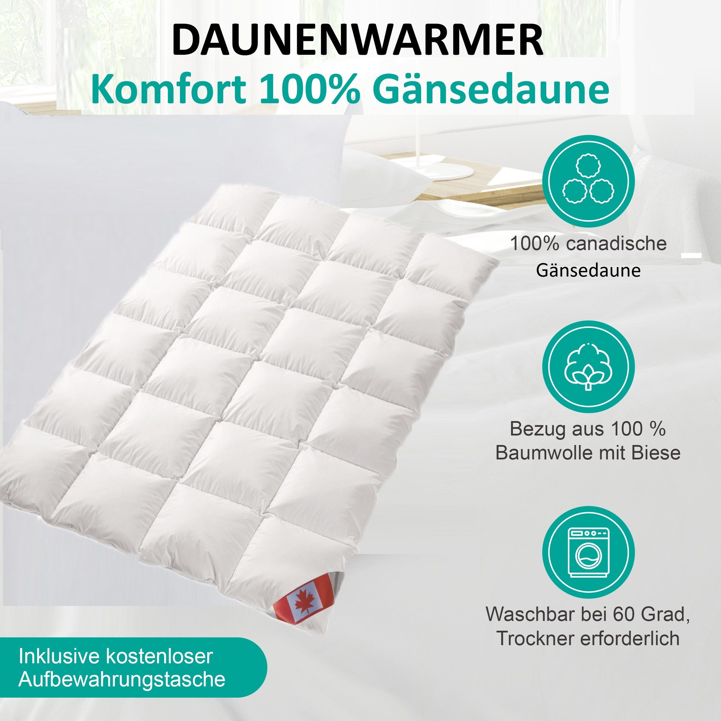 Canada Gänsedaunenbettdecke Polaris Premium Winterdecke warm günstig online kaufen
