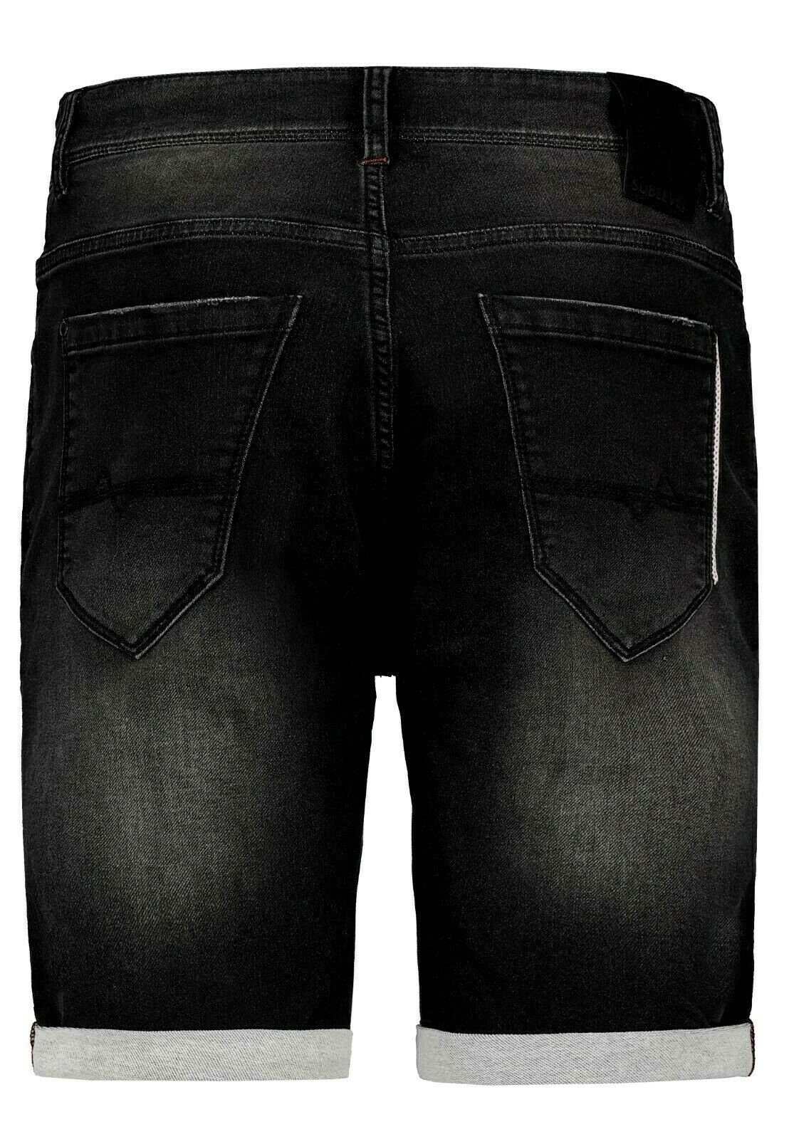 Urban Surface Bermudas Shorts Herren Bermuda Freizeit Hose Jogging kurze Jeans Schwarz Denim Sweat