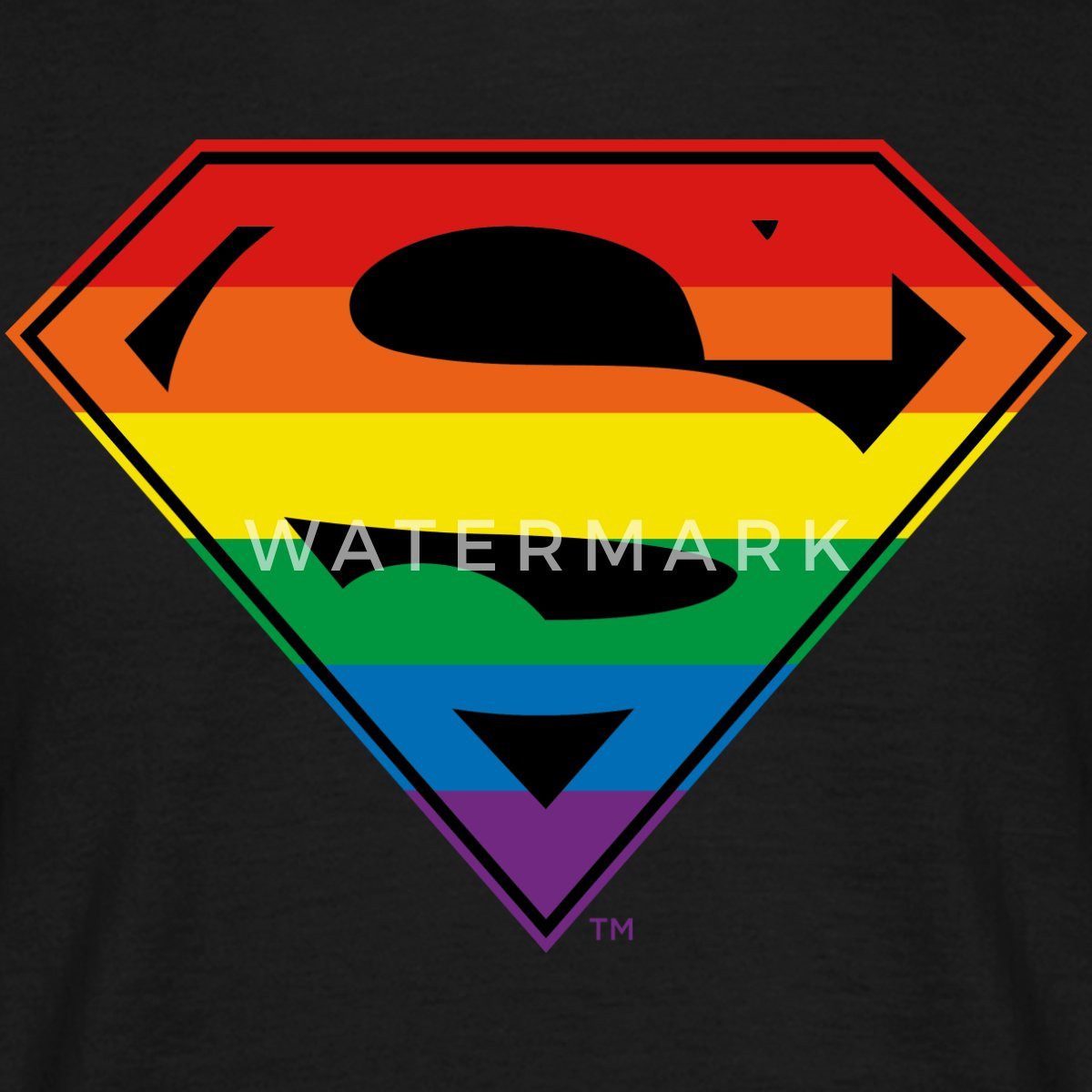 Spreadshirt T-Shirt Justice League Superman Regenbogen Logo Männer T-Shirt (1-tlg)