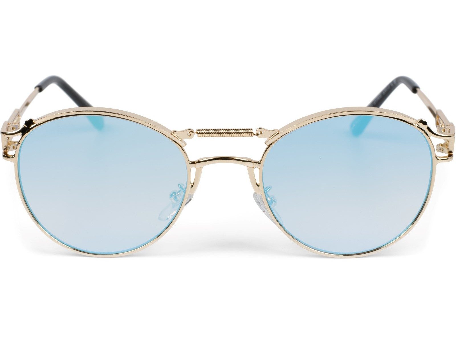 styleBREAKER Sonnenbrille Panto Sonnenbrille mit Federn (1-St) Verspiegelt