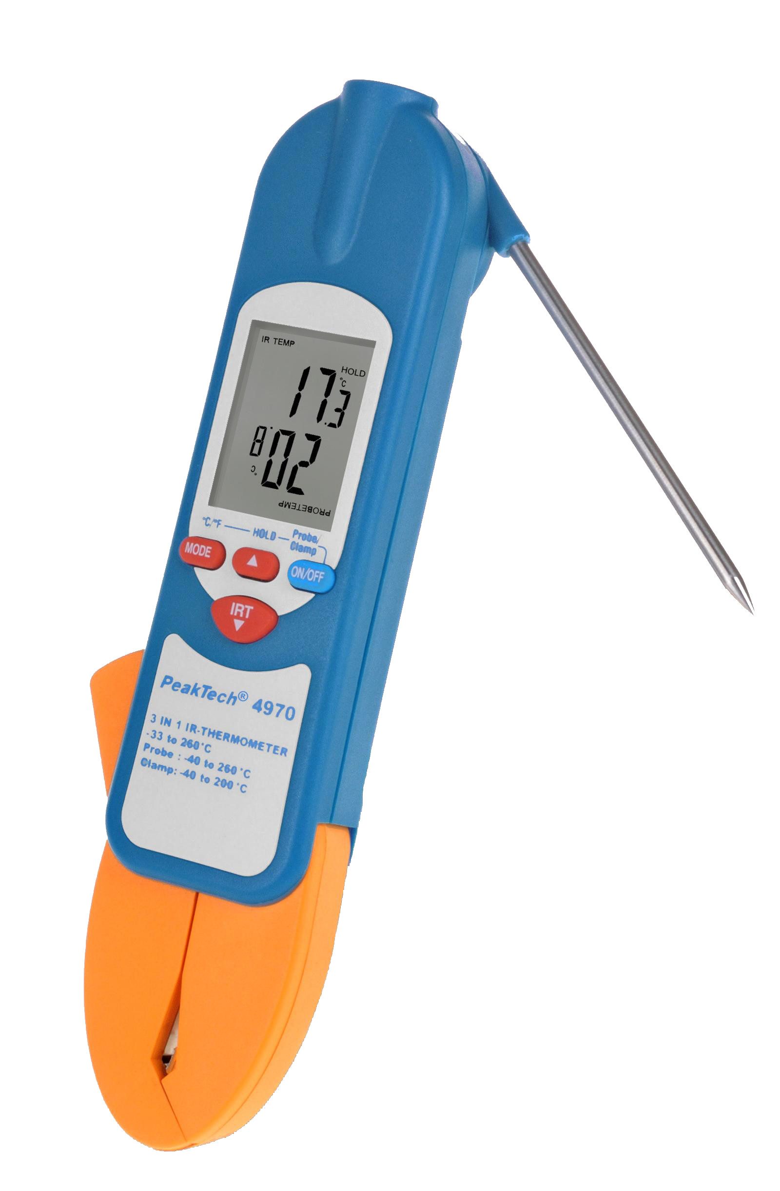 PeakTech Infrarot-Thermometer IR-Thermometer, Temperaturzange & Einstechfühler