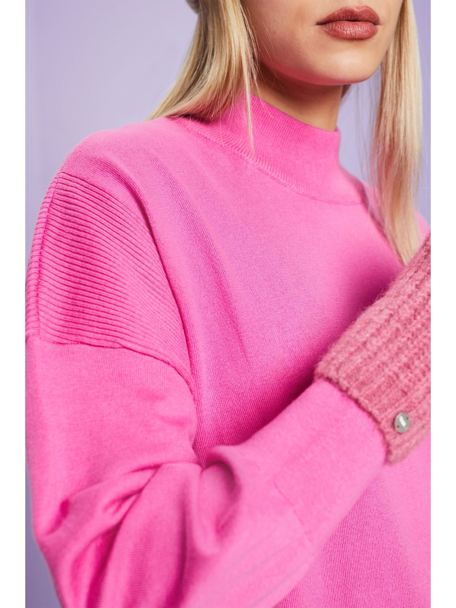 Stehkragenpullover Esprit Pullover mit Stehkragen PINK FUCHSIA