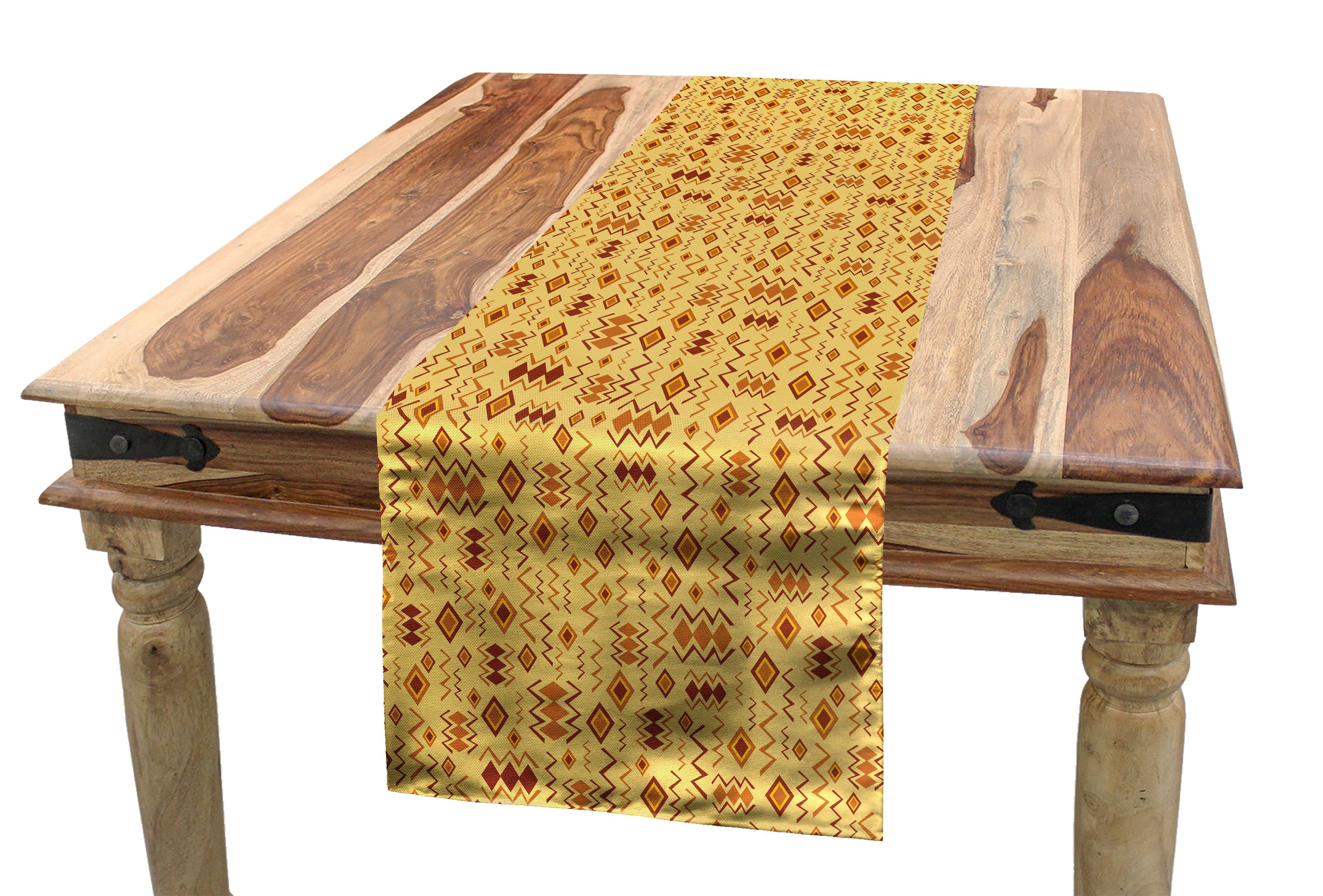 Abakuhaus Tischläufer Esszimmer Küche Rechteckiger Dekorativer Tischläufer, afrikanisch Quirky Art Forms
