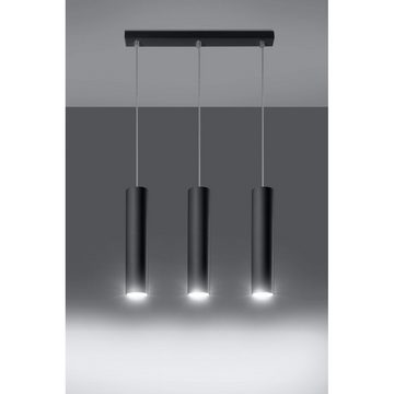 SOLLUX lighting Deckenleuchte Hängelampe Pendelleuchte LAGOS 3 schwarz, 3x GU10, ca. 45x6x90 cm