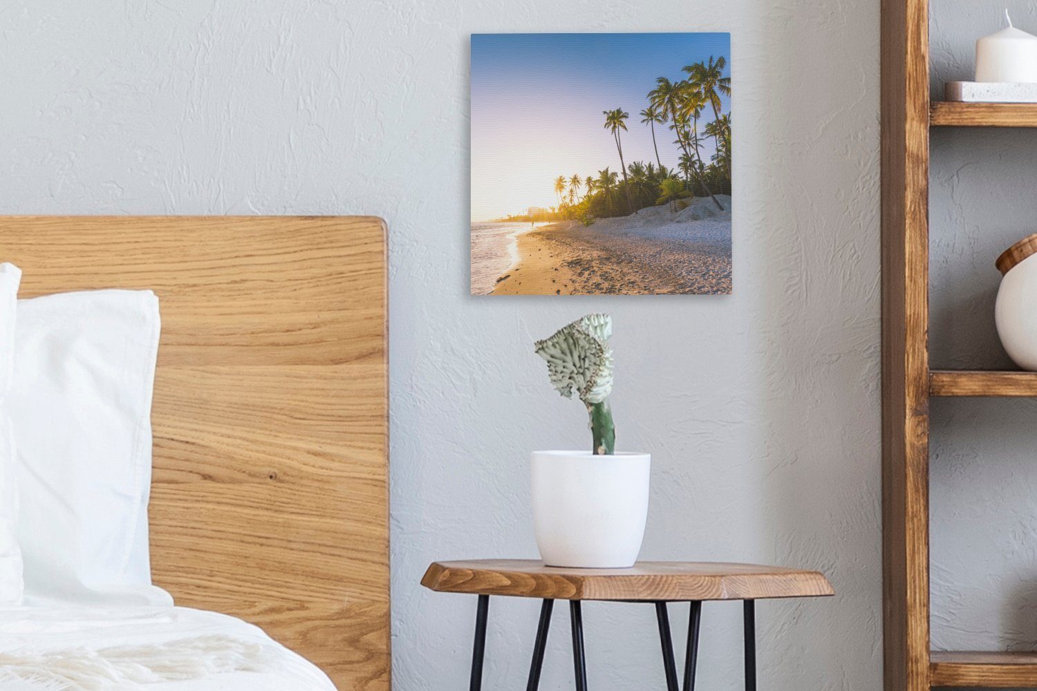 Leinwandbild - Bilder für Strand Wohnzimmer St), Leinwand (1 Schlafzimmer Palme Sand, OneMillionCanvasses® -