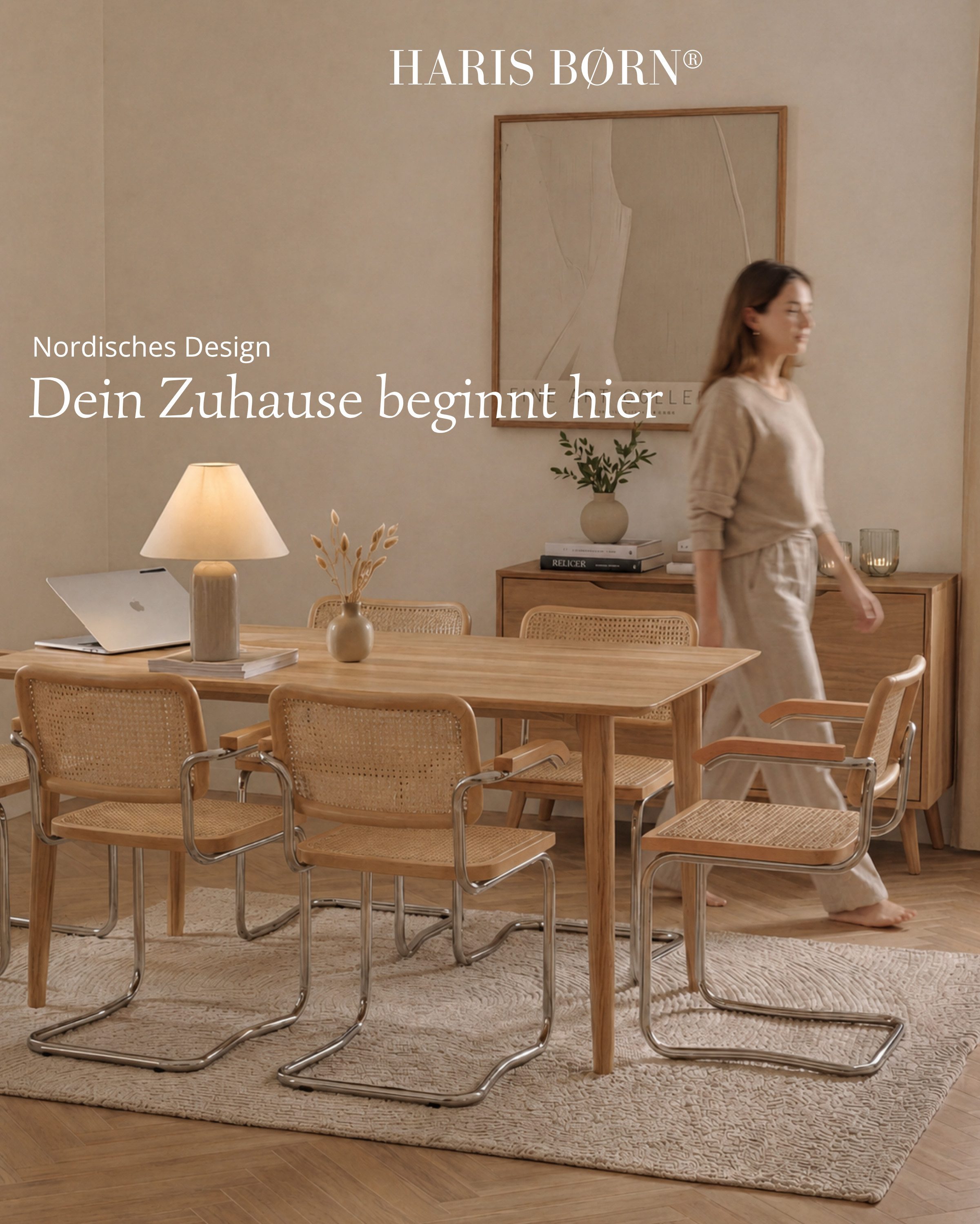 Haris Børn Freischwinger Wiener Geflecht - Handgefertigt in Italien - Premium Schwingstuhl (Set, 2 St), Hochwertige Freischwinger Stühle - Rattanstühle fürs Esszimmer