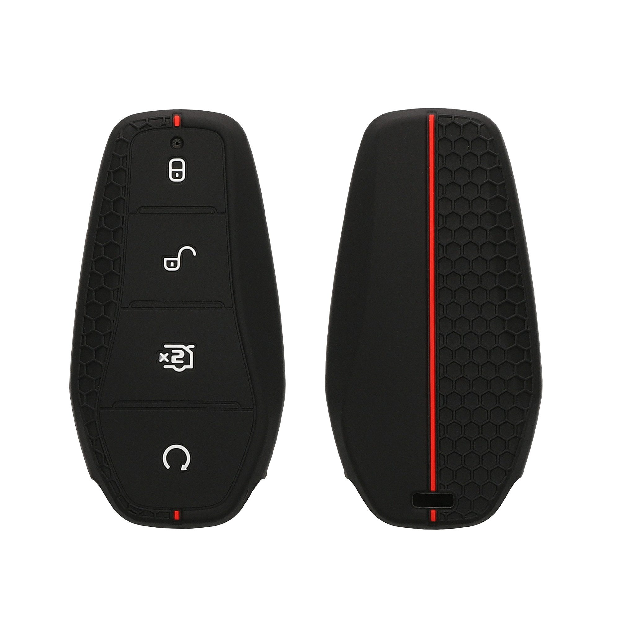 kwmobile Schlüsseltasche Autoschlüssel Silikon Hülle für BYD Atto 3 / Sealion / Han / Tang / (1-tlg), Schlüsselhülle aus Silikon - in Schwarz Rot