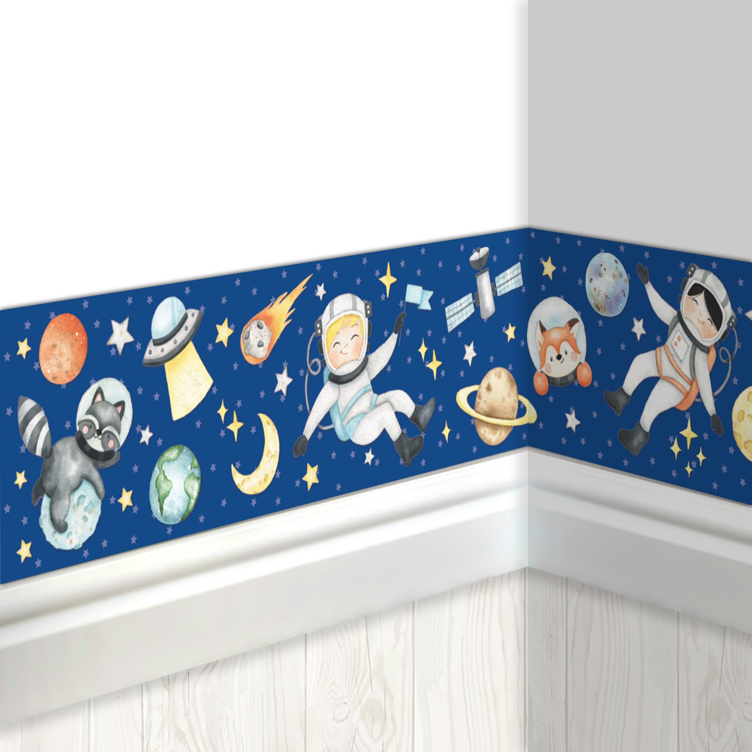 PAPIERDRACHEN Bordüre Papierdrachen Kinderbordüre, Bordüre für das Kinderzimmer
