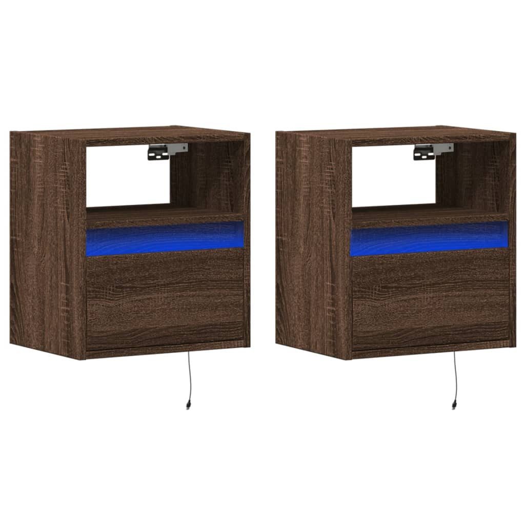 vidaXL TV-Wand TV-Wandschränke LED-Beleuchtung 2 Stk. günstig online kaufen