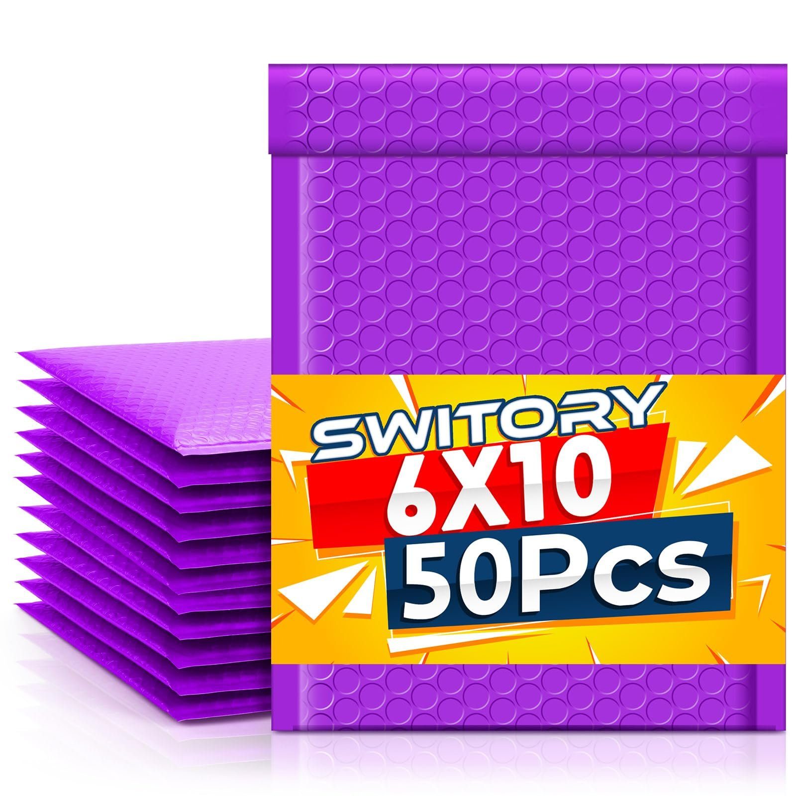 Switory Versandtasche, A5 Selbstversiegelnde Gepolsterte Конверти, Poly Bubble Mailer, 15,3 cm x 26,9 cm, 50 Stücke