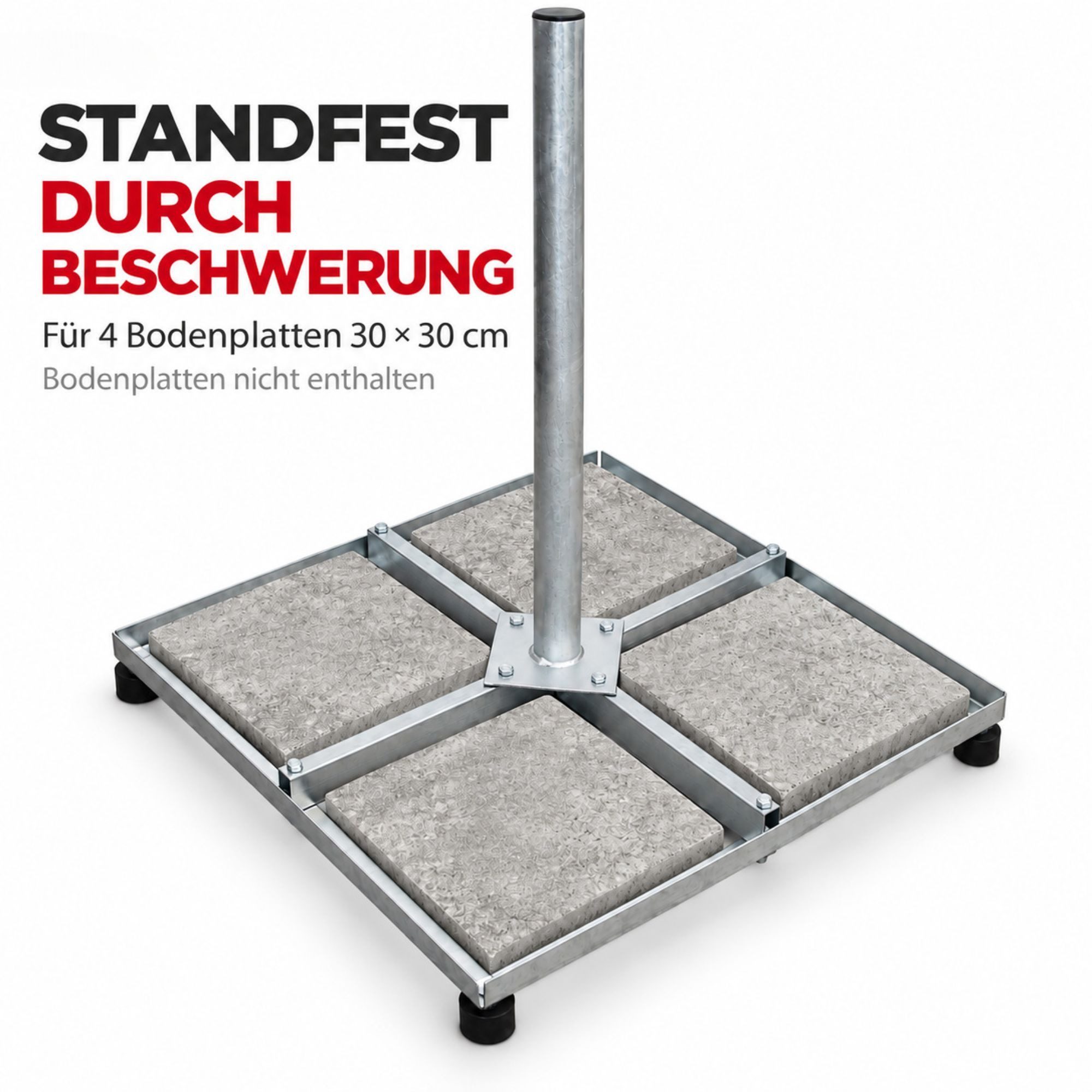 SkyRevolt SAT-Halterung Balkonständer Stahl 4x30x30 cm Ständer für Satellitenschüssel – Bild 4 von 5