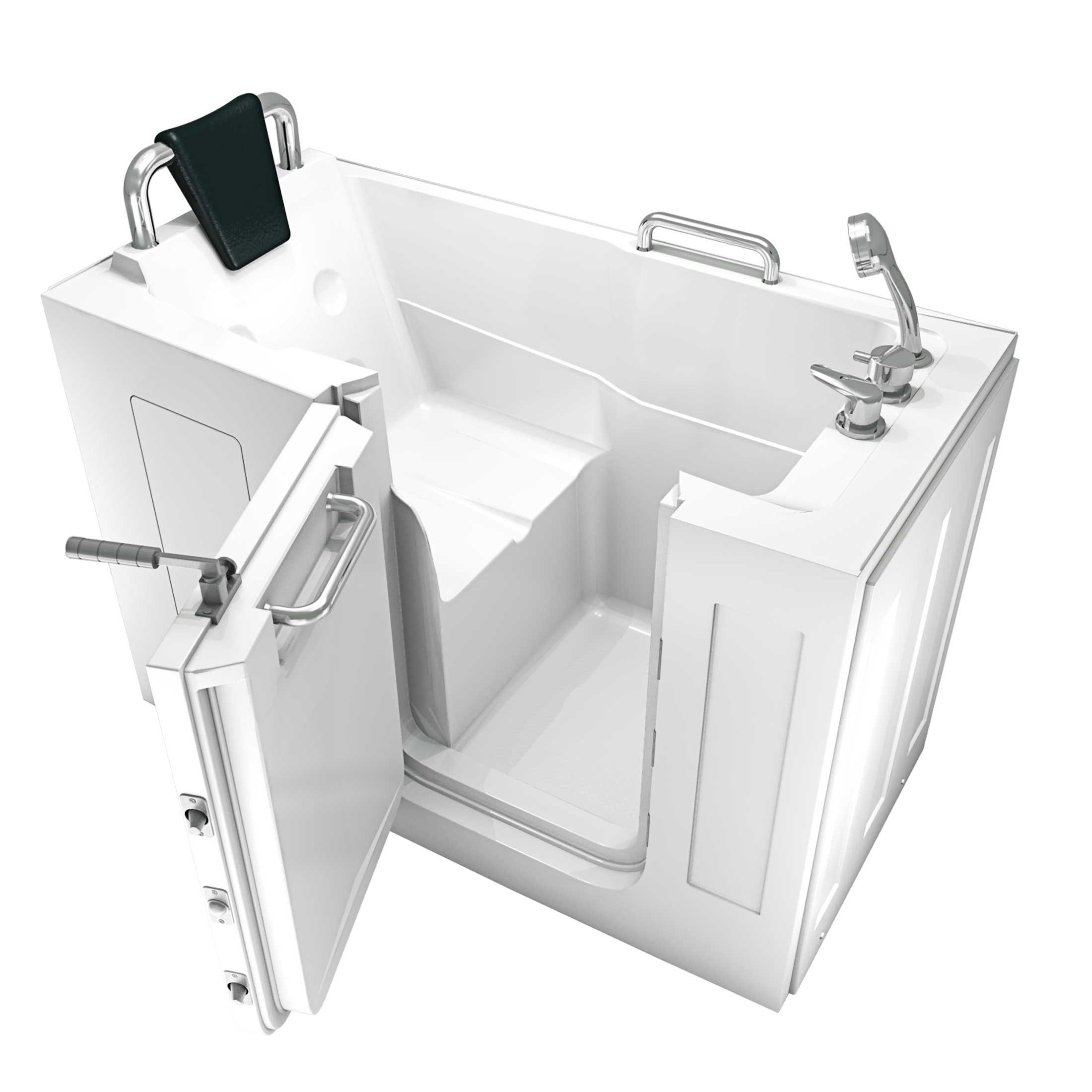 AcquaVapore Badewanne Sitzbadewanne Senioren Wanne mit Tür S07-A-L 76x140cm, (1-tlg), mit Ablaufgarnitur