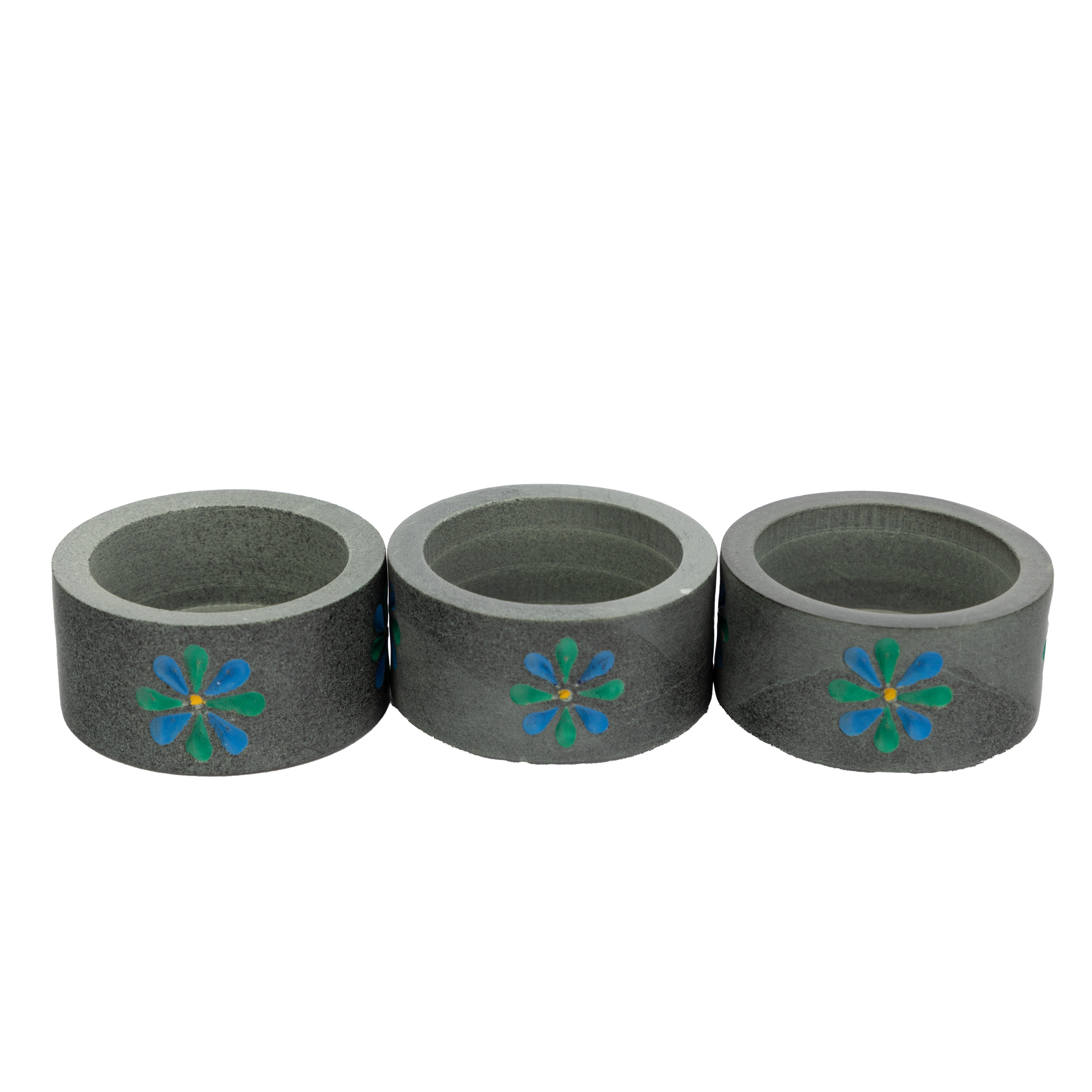 El Puente Teelichthalter Teelichthalter "Blume", 3er-Set, Handmade (3), Handmade