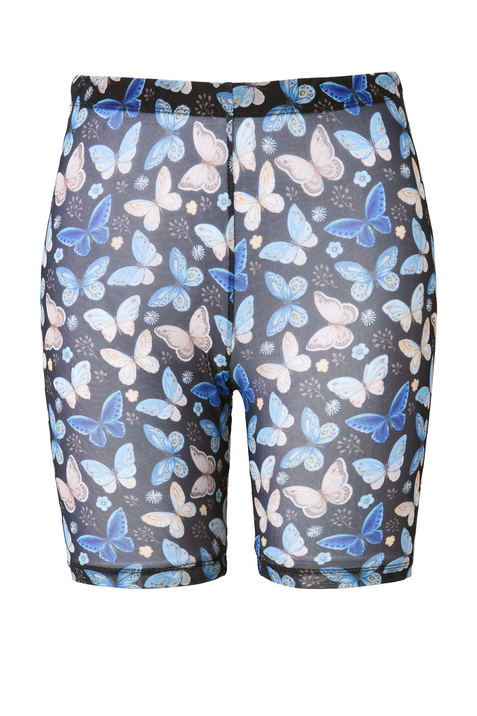 Shapingpants Strumpf-Radler Schmetterlinge Mesh
