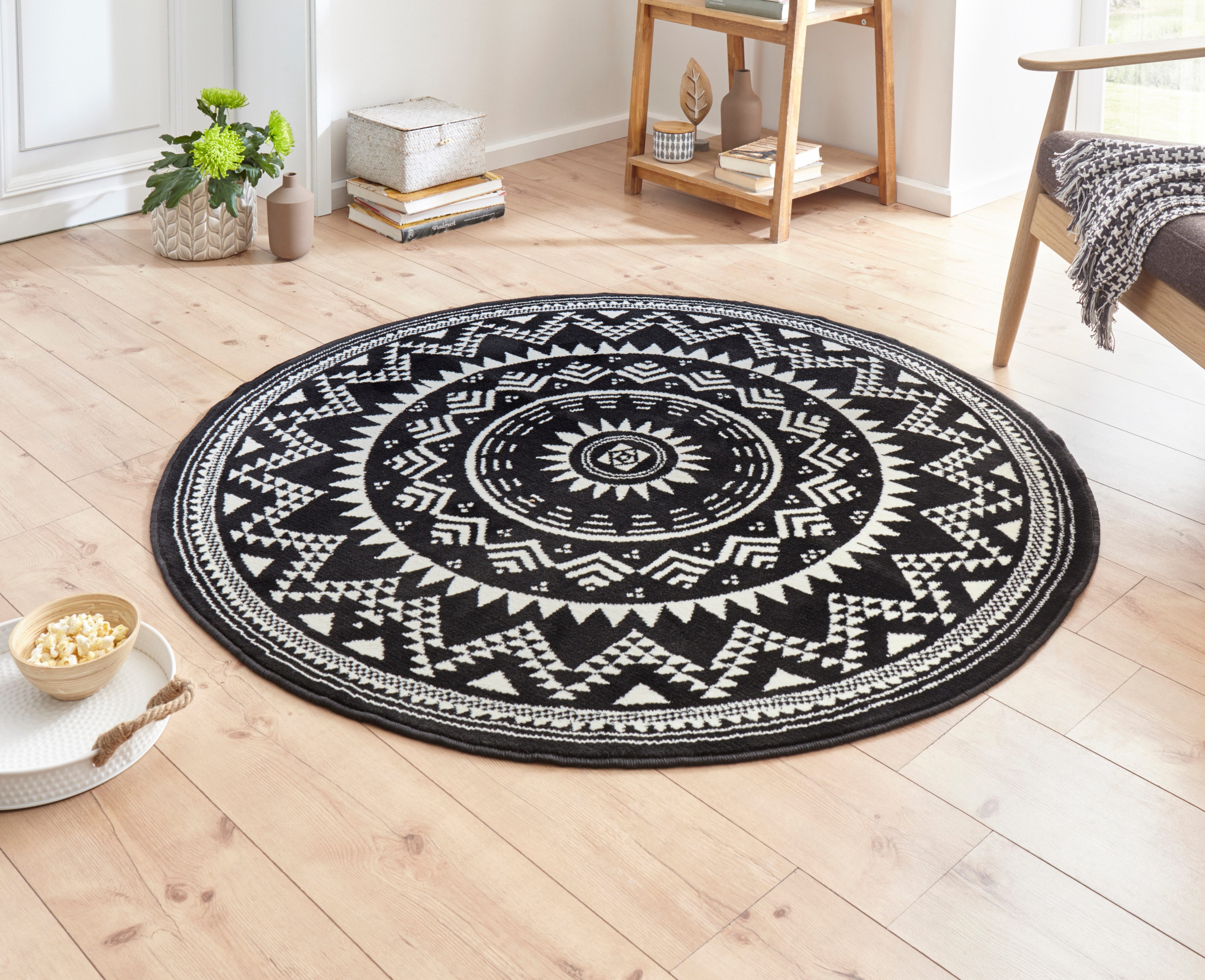 HANSE Home Teppich Valencia, rund, Höhe: 9 mm, Kurzflor, Modern, Vintage, M günstig online kaufen