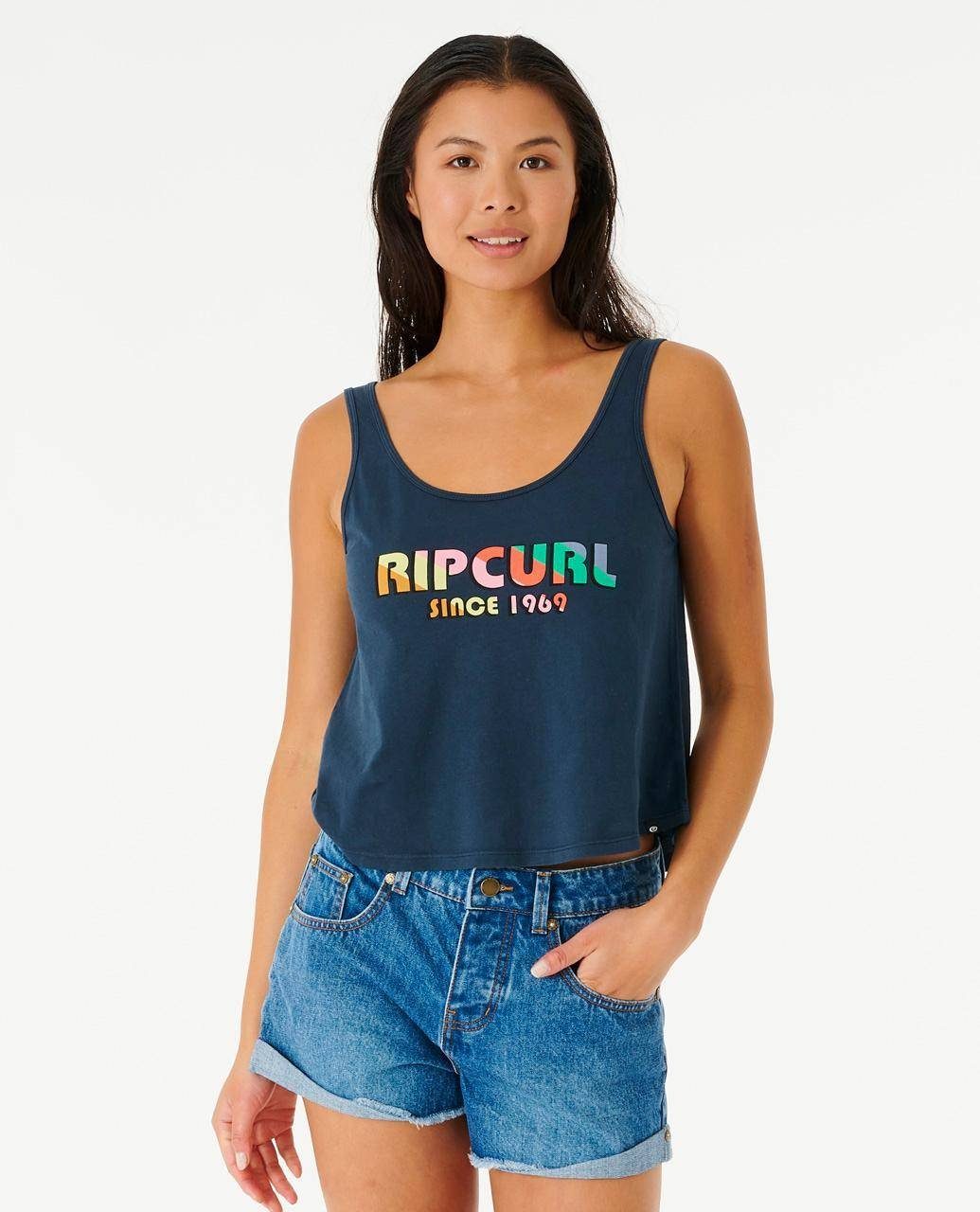 Rip Curl Tanktop Icons Of Surf Pump Font Muskelshirt