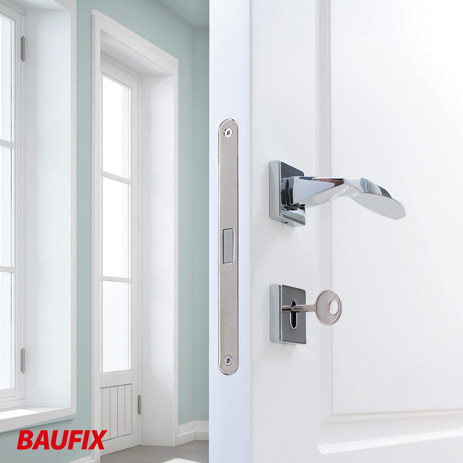 Baufix Tür- und Fensterlack PUR Fenster- & Türenlack weiss, 1 Liter für ca 10m², Weißlack, Für maßhaltige Holzbauteile wie Fenster & Türen, renovierungsgeeignet