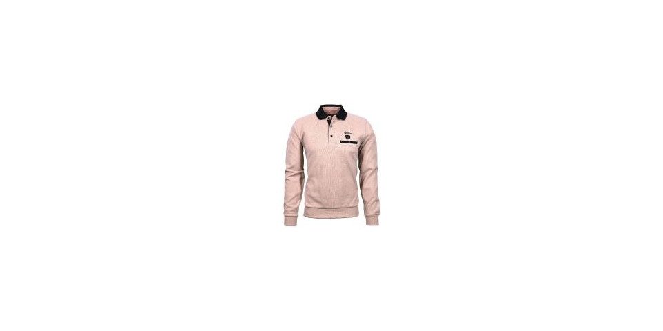 Mode Monte Carlo Sweatshirt Sweat-Shirt Polo Knopf Beige