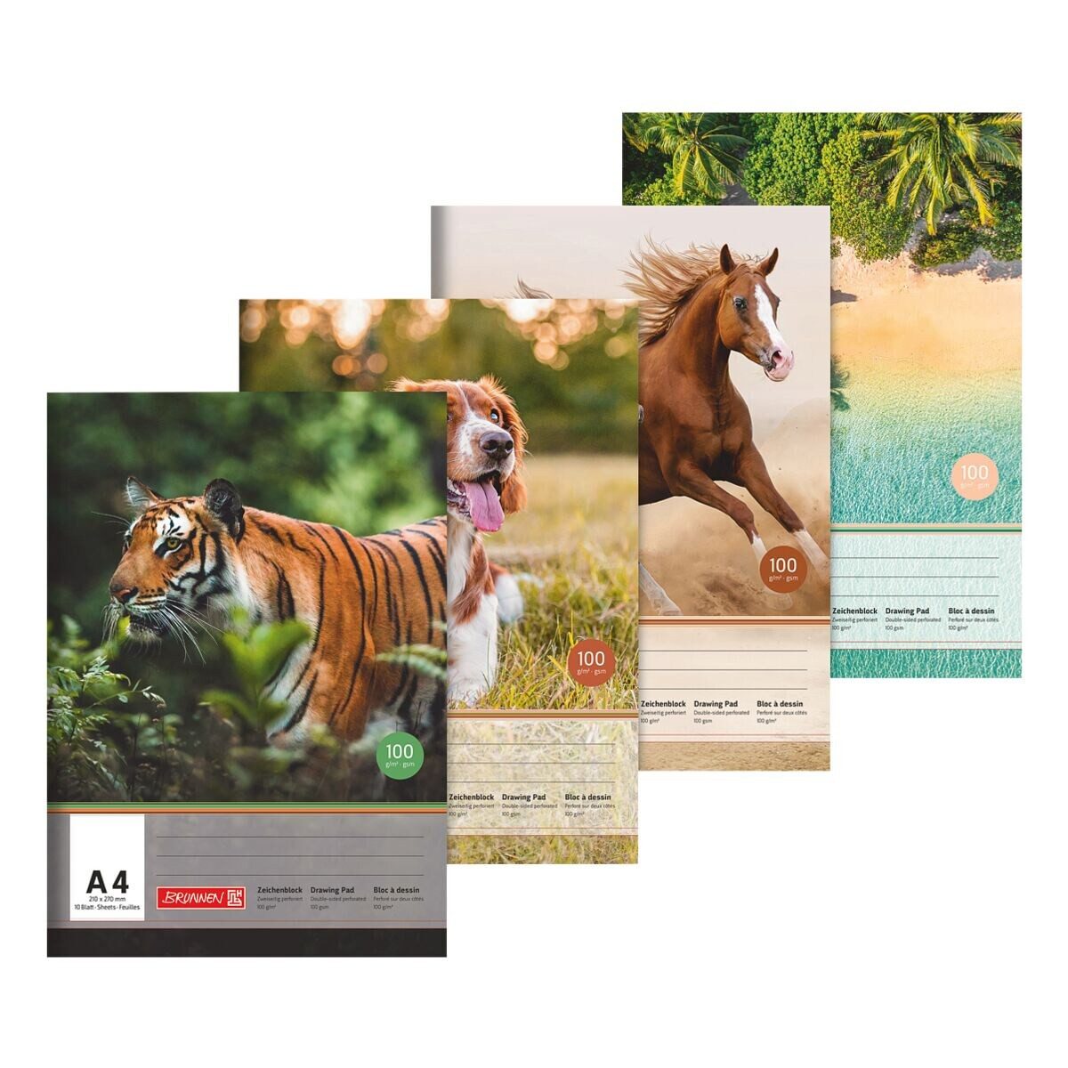 BRUNNEN Zeichenblock, DIN A4, 10 Blatt/ Block, Grammatur 100 g/m² günstig online kaufen