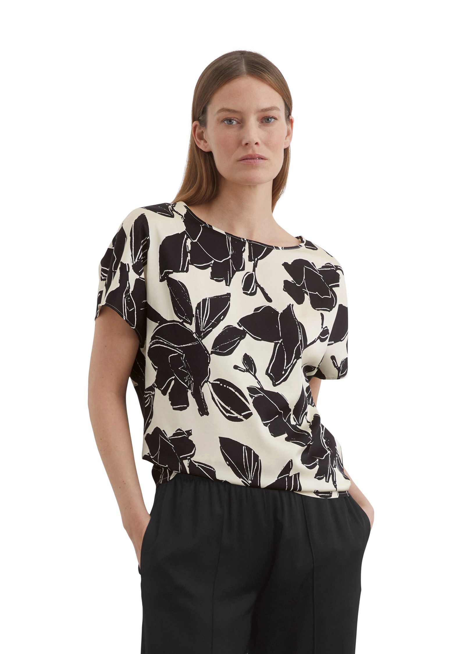 Marc O'Polo Kurzarmbluse aus Viskose-Satin-Stretch günstig online kaufen