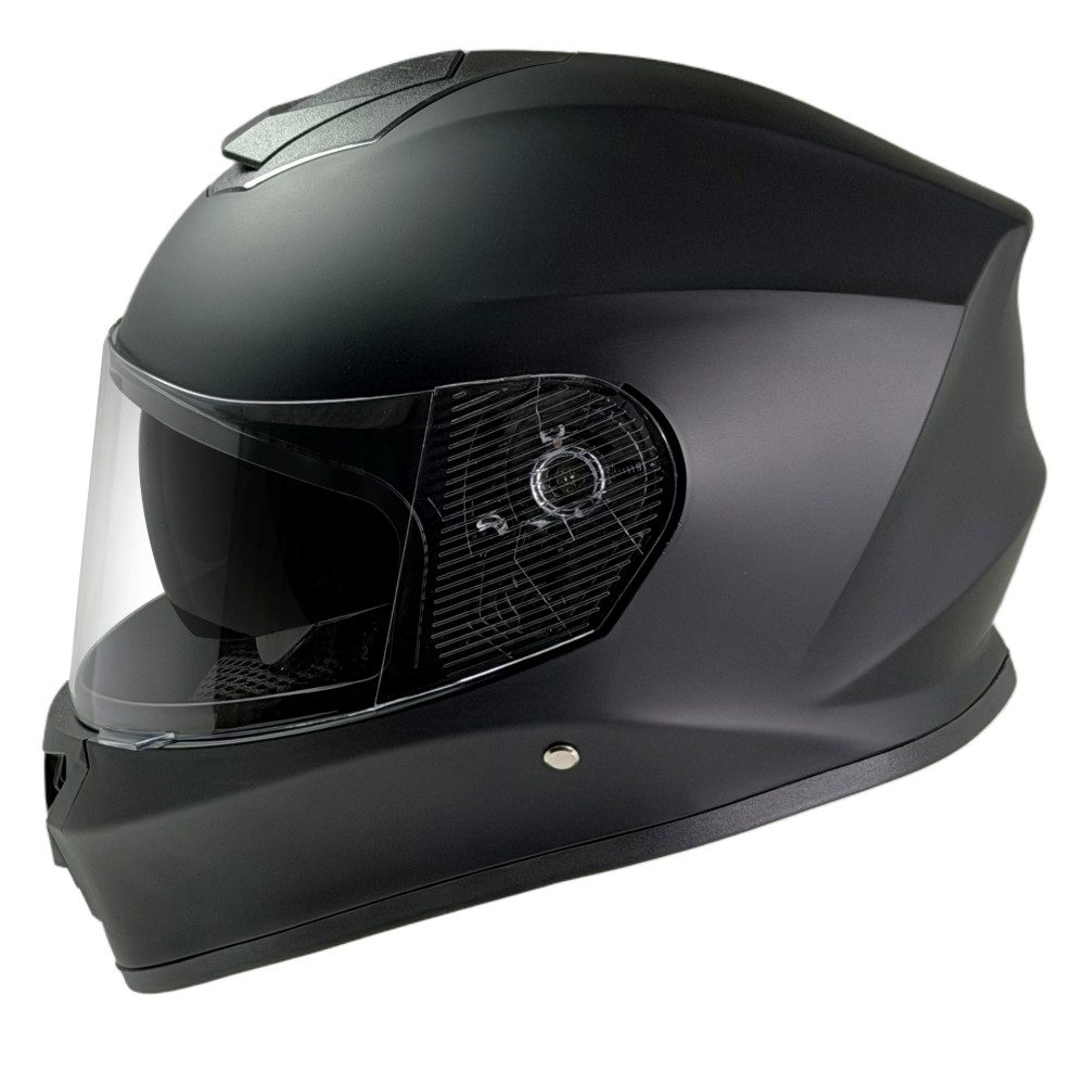 FunSport-Factory Motocrosshelm Motocross Kinderhelm Integralhelm Schwarz matt uni, mit integrierter Sonnenblende