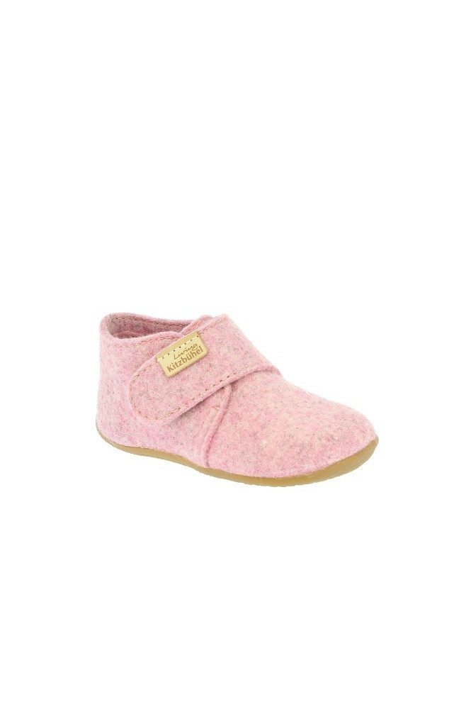 Living Kitzbühel Klettmodell Filz (rec. Wolle) - hoher Schaft - Unifarben Kids rose Hausschuh