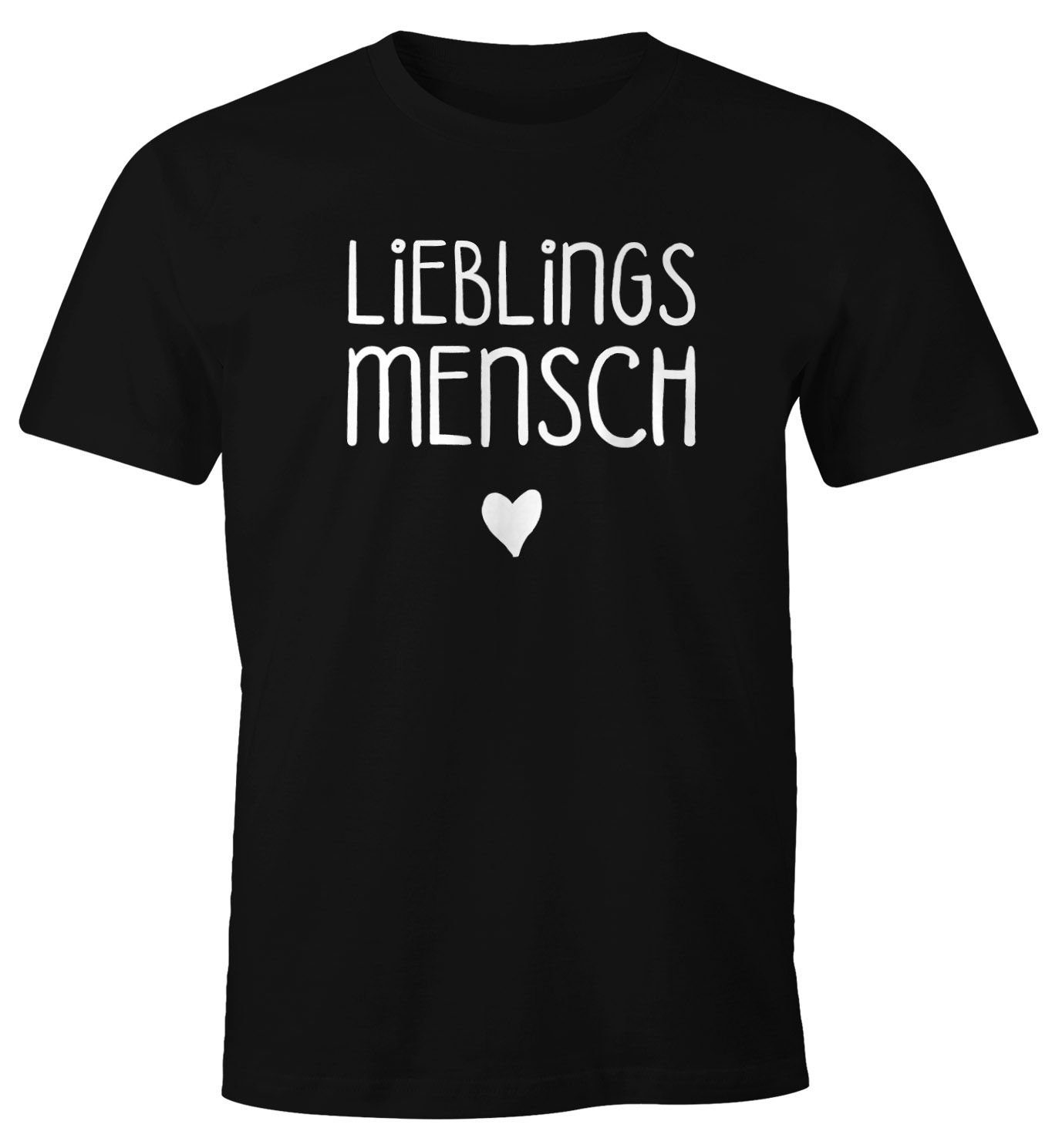 MoonWorks Print-Shirt Lieblingsmensch Herren T-Shirt von Moonworks® mit Print schwarz | T-Shirts