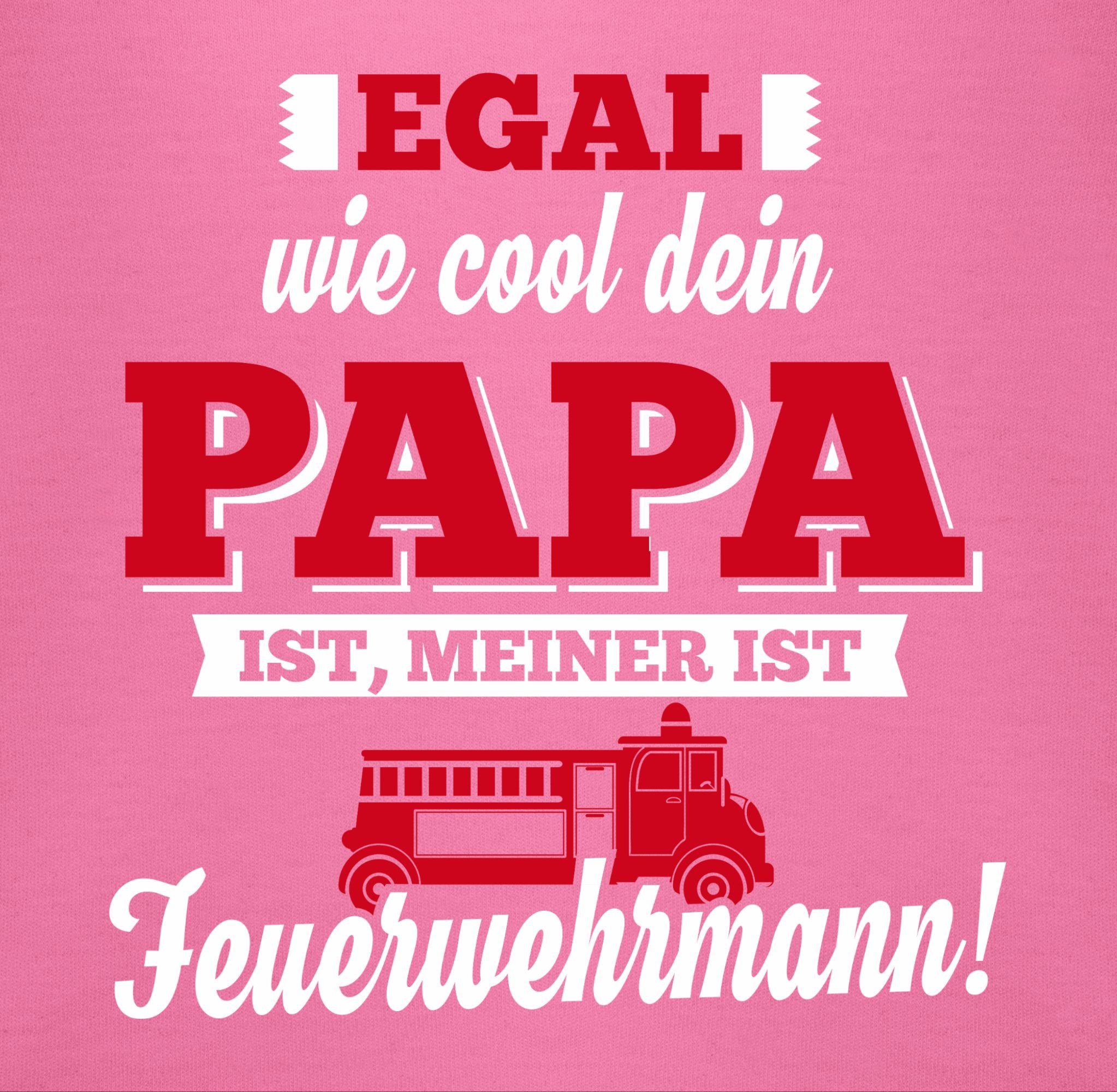 Lätzchen Pink Mein Feuerwehrmann, Sprüche 2 Shirtracer Baby Papa