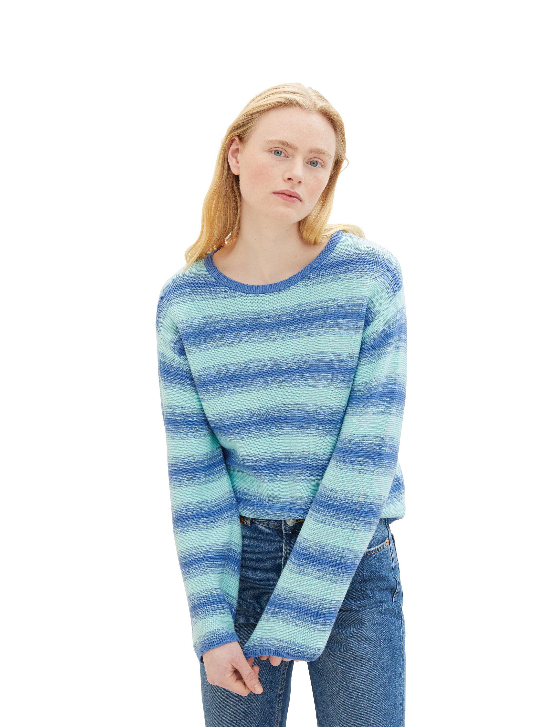 TOM TAILOR Denim Strickpullover in Streifen-Optik günstig online kaufen