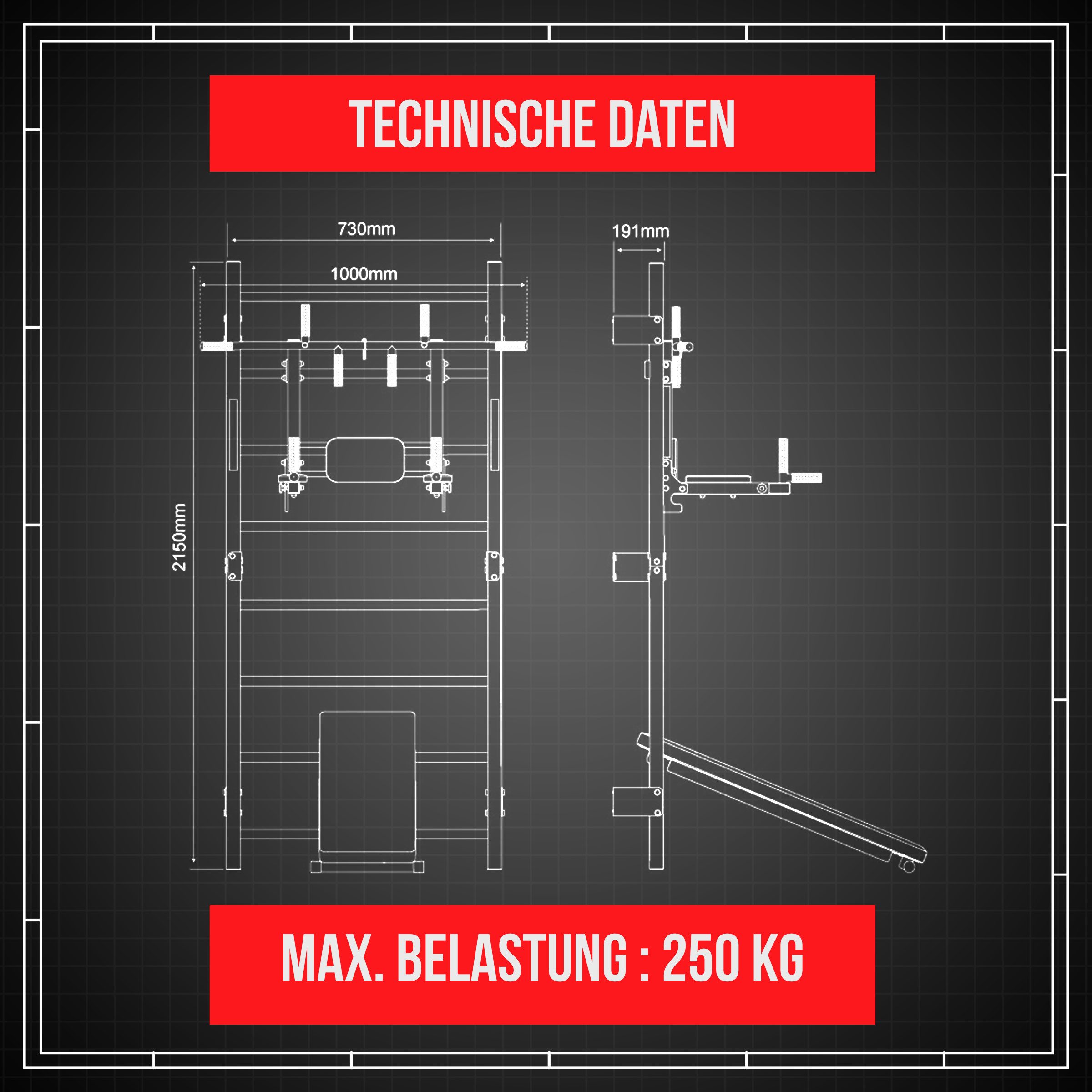 K-SPORT Kraftstation Sprossenwand+Dip Station, Klimmzugstange & Trainingsbank, (TRAININGSSET SPROSSENWAND MIT DIP STATION + KLIMMZUGSTANGE + BANK), Made in EU!