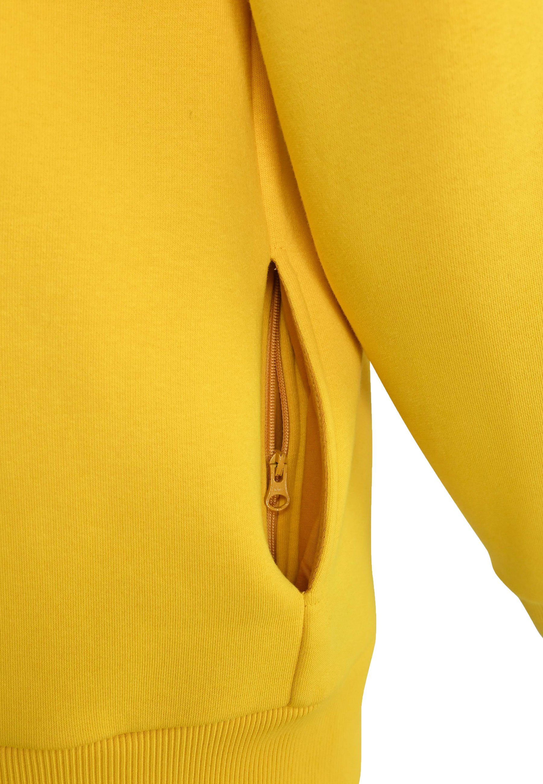 und Seitentaschen Reißverschluss mit lemon Elkline Sweatshirt Performance Stehkragen