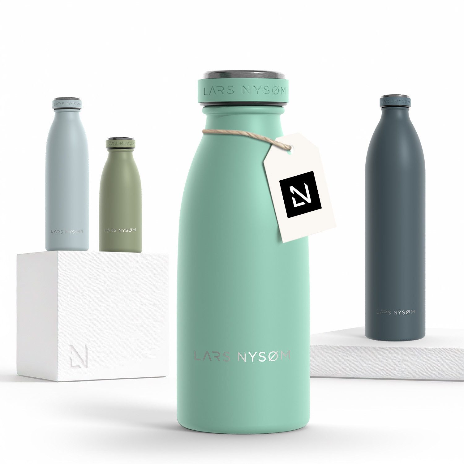 LARS NYSØM Thermoflasche Ren, Isolierflasche mit Vakuum Isolierung: 12h heiß / 24h kühl