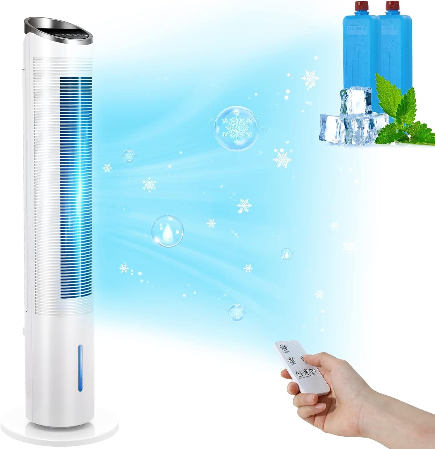 TLGREEN Turmventilator mit Fernbedienung und Wasserkühlung,4-in-1-Reinigung günstig online kaufen