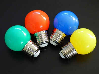 Lichtideen LED-Leuchtmittel 7120 LED Tropfen bunt MIX 4 Stück rot/gelb/grün/blau, E27, Mehrfarbig