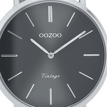 OOZOO Quarzuhr Oozoo Damen Armbanduhr silber Analog, Damenuhr rund, mittel (ca. 36mm) Edelstahlarmband, Casual-Style