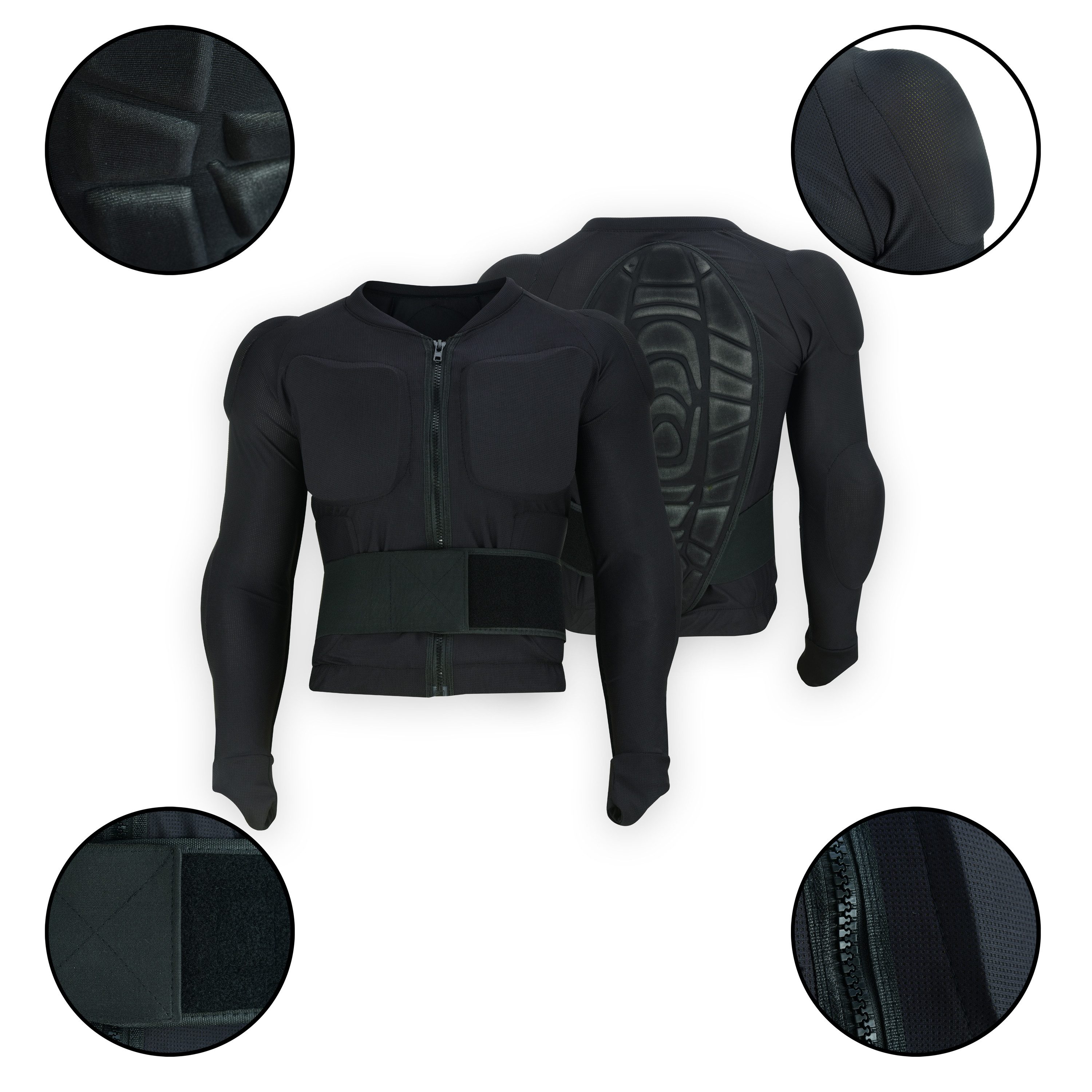 PROANTI Protektorenhemd PROANTI Protektorenhemd Ski Snowboard Cross Reiten Fahrrad Hemd Shirt – Bild 4 von 4